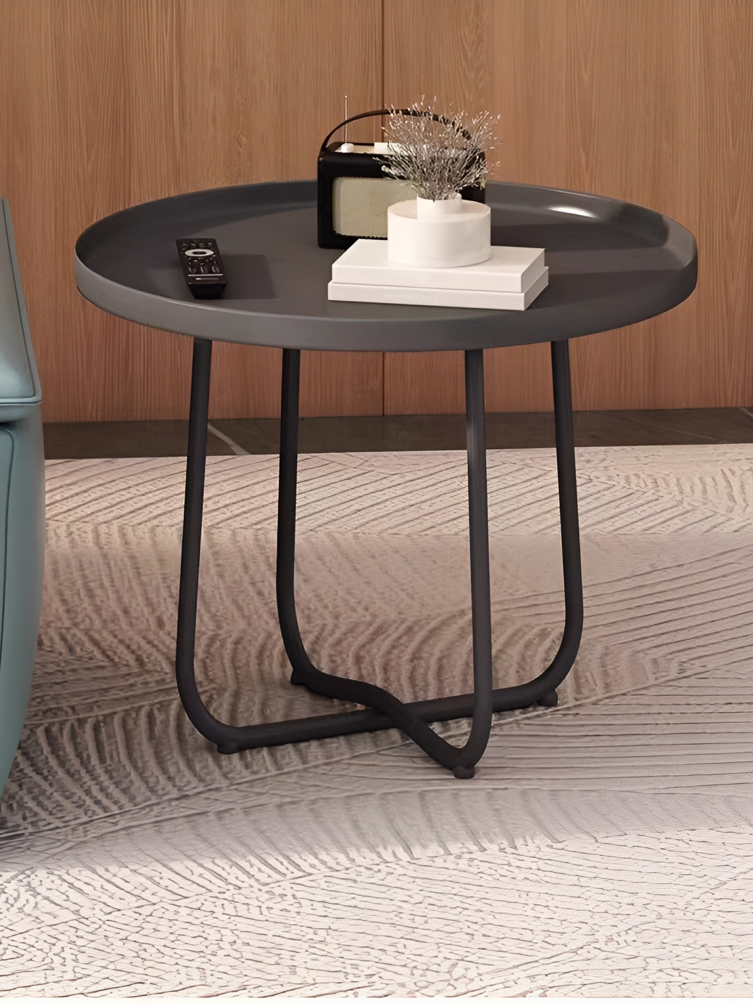 

Arhat Organizers Black Round Metal Coffee Table