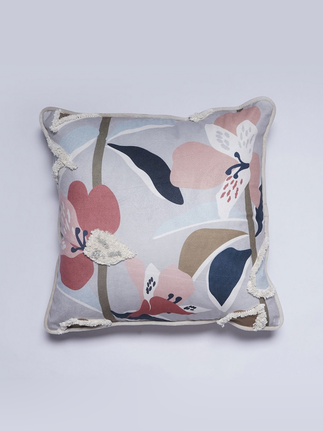 

Aura Blue & Pink Floral Velvet Square Cushion Covers
