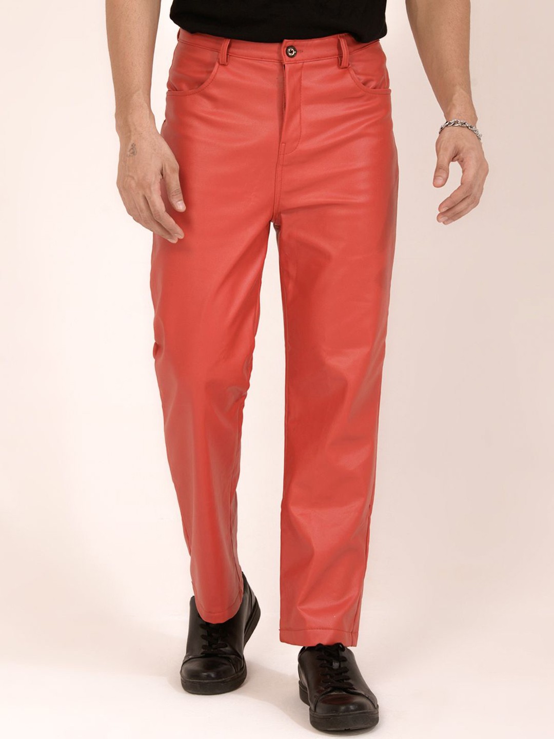 

BAESD Men Smart Trousers, Red