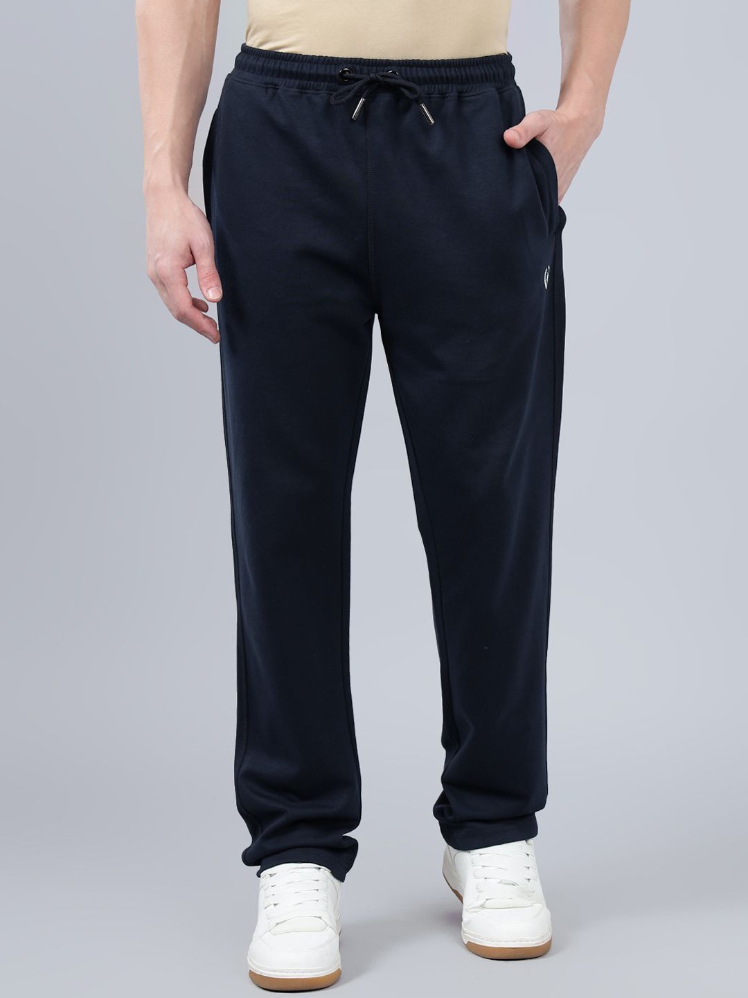 

Cantabil Men Regular Fit Mid Rise Track Pants, Navy blue