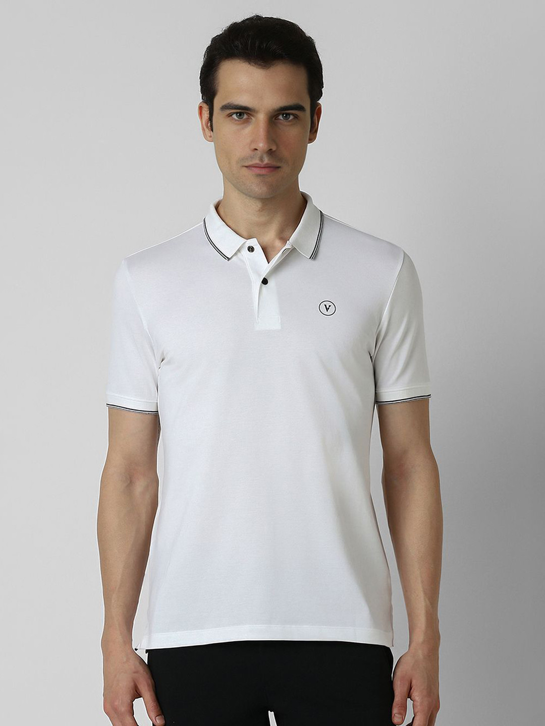 

Van Heusen Flex Men Solid Polo Collar Cotton T-shirt, White