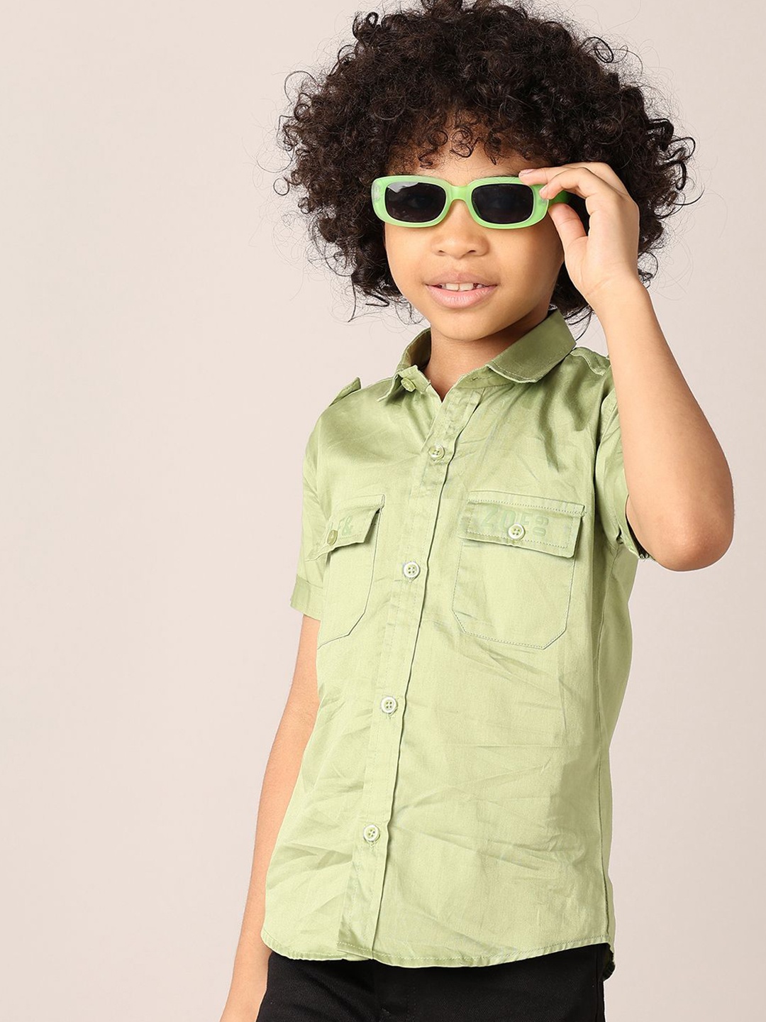 

V-Mart Boys Shirt with Shorts, Green