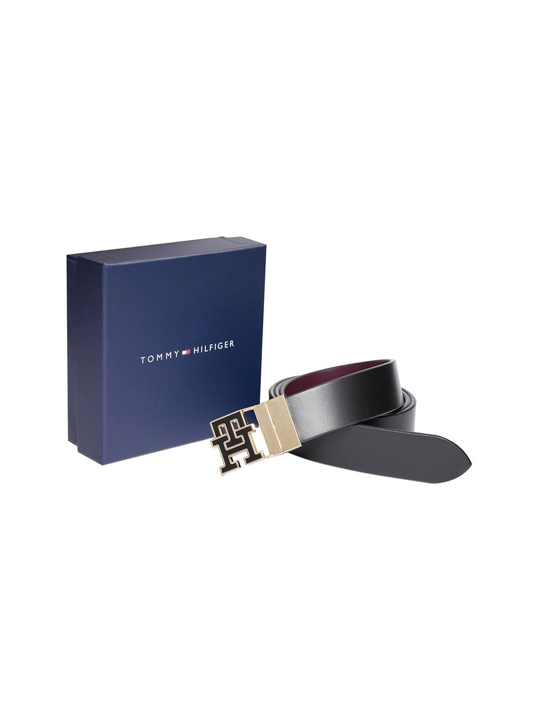 

Tommy Hilfiger Women Solid Leather Reversible Formal Belt, Black