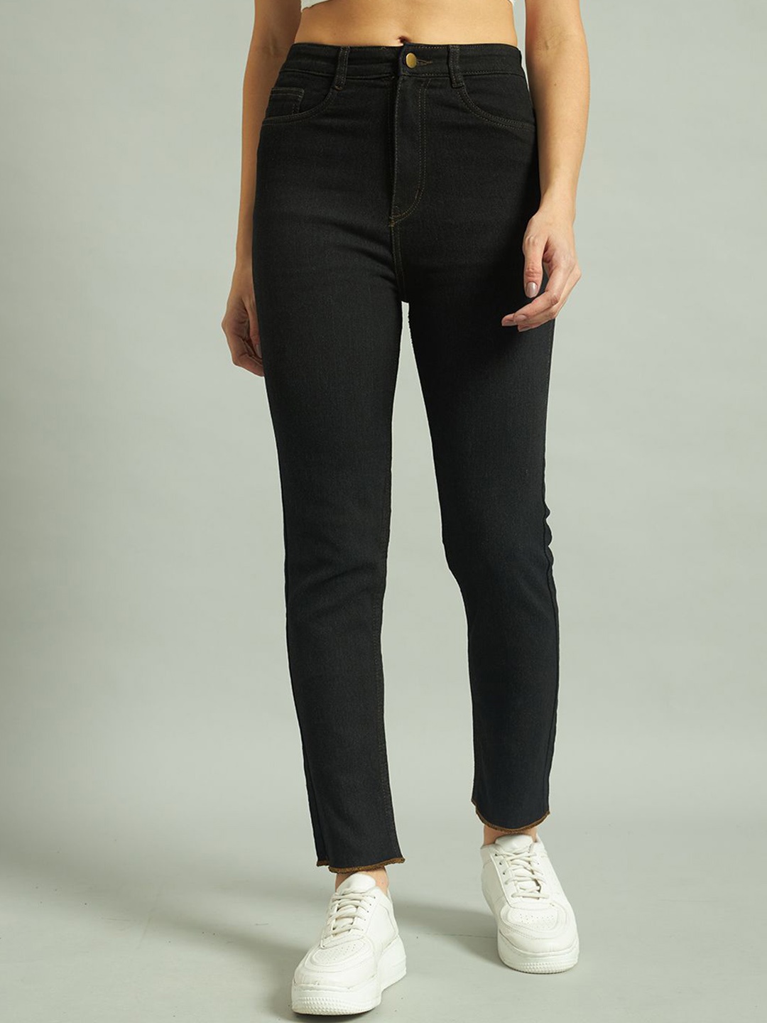 

GUTI Women Skinny Fit High-Rise Stretchable Jeans, Black