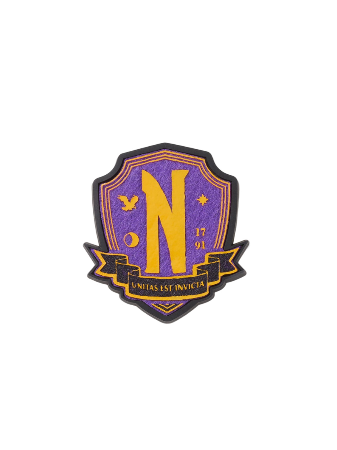 

Crocs Unisex Wednesday Nevermore Badge Shoe Charm Jibbitz, Purple