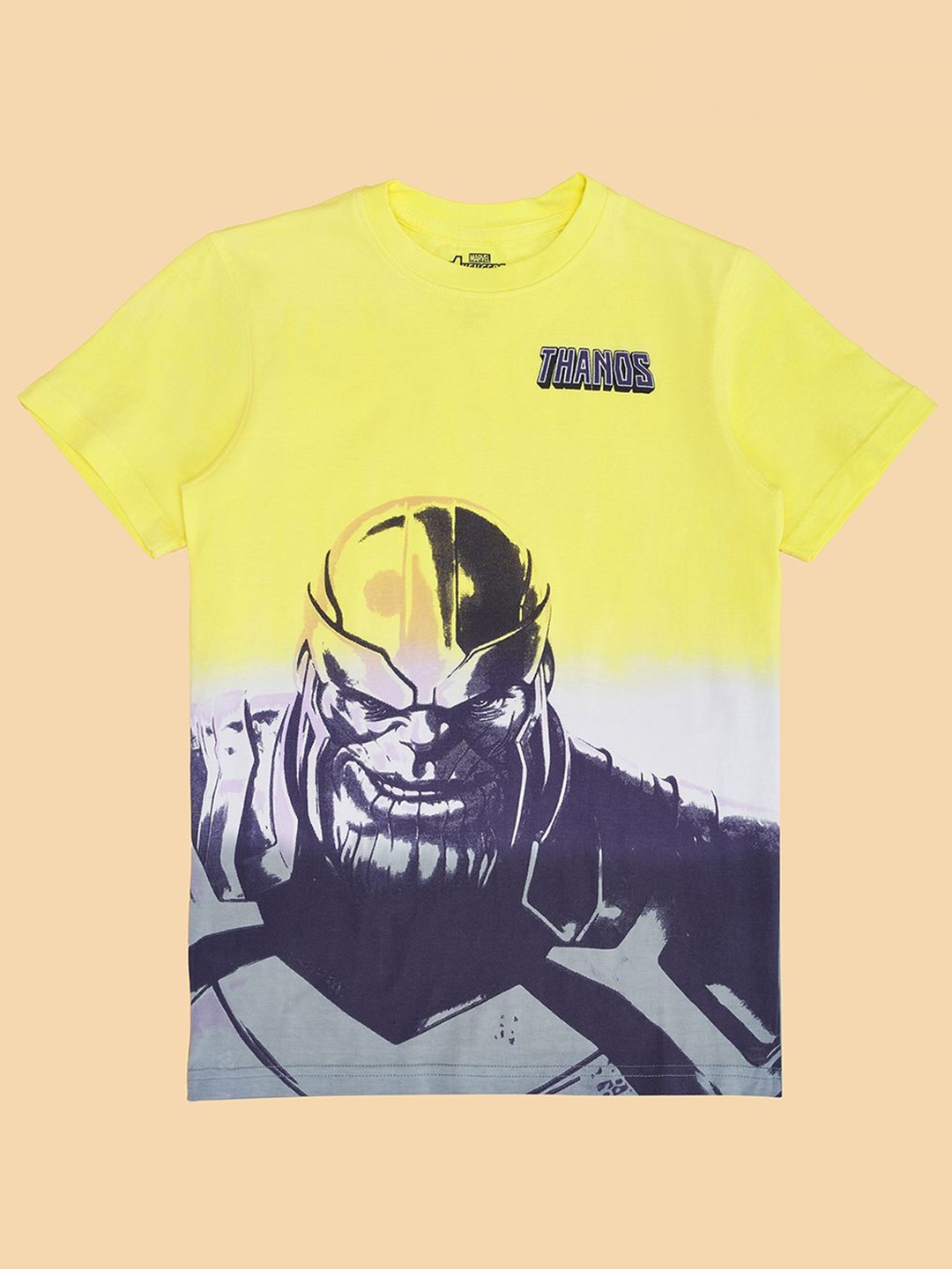 

Pantaloons Junior Boys Graphic Printed Round Neck Cotton T-shirt, Gold
