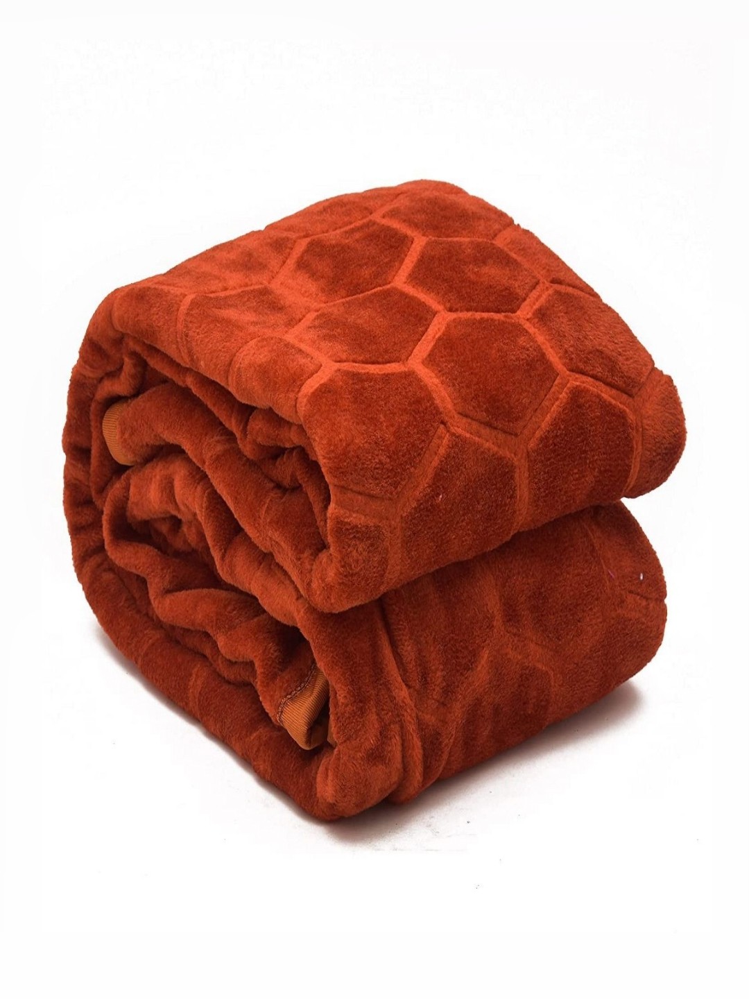 

CHICERY Rust Geometric Mink Heavy Winter 200 GSM Single Bed Blanket