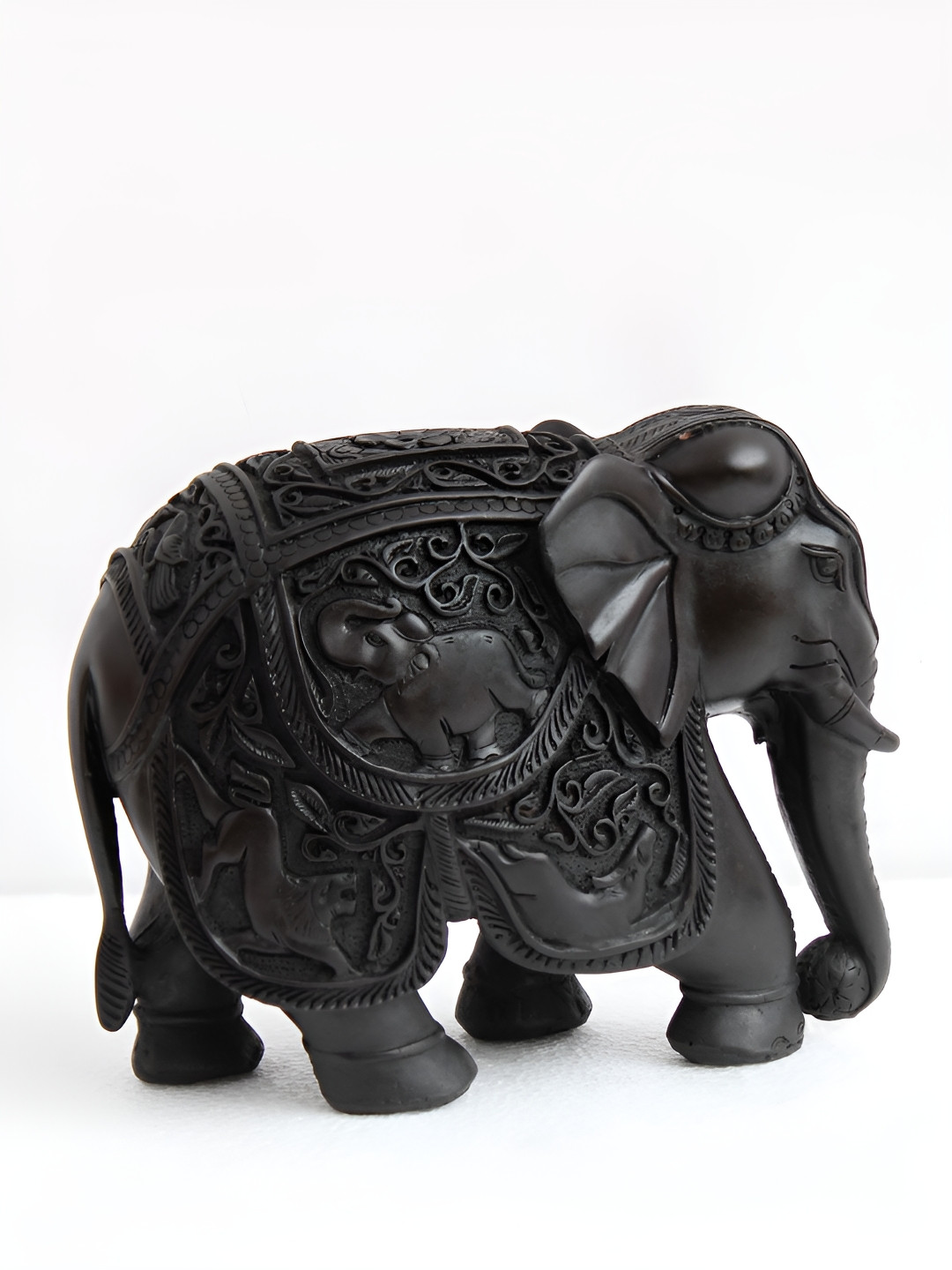 

SHREE KALA HOME DECOR Brown Elephant Religious Figurine Marble Showpiece