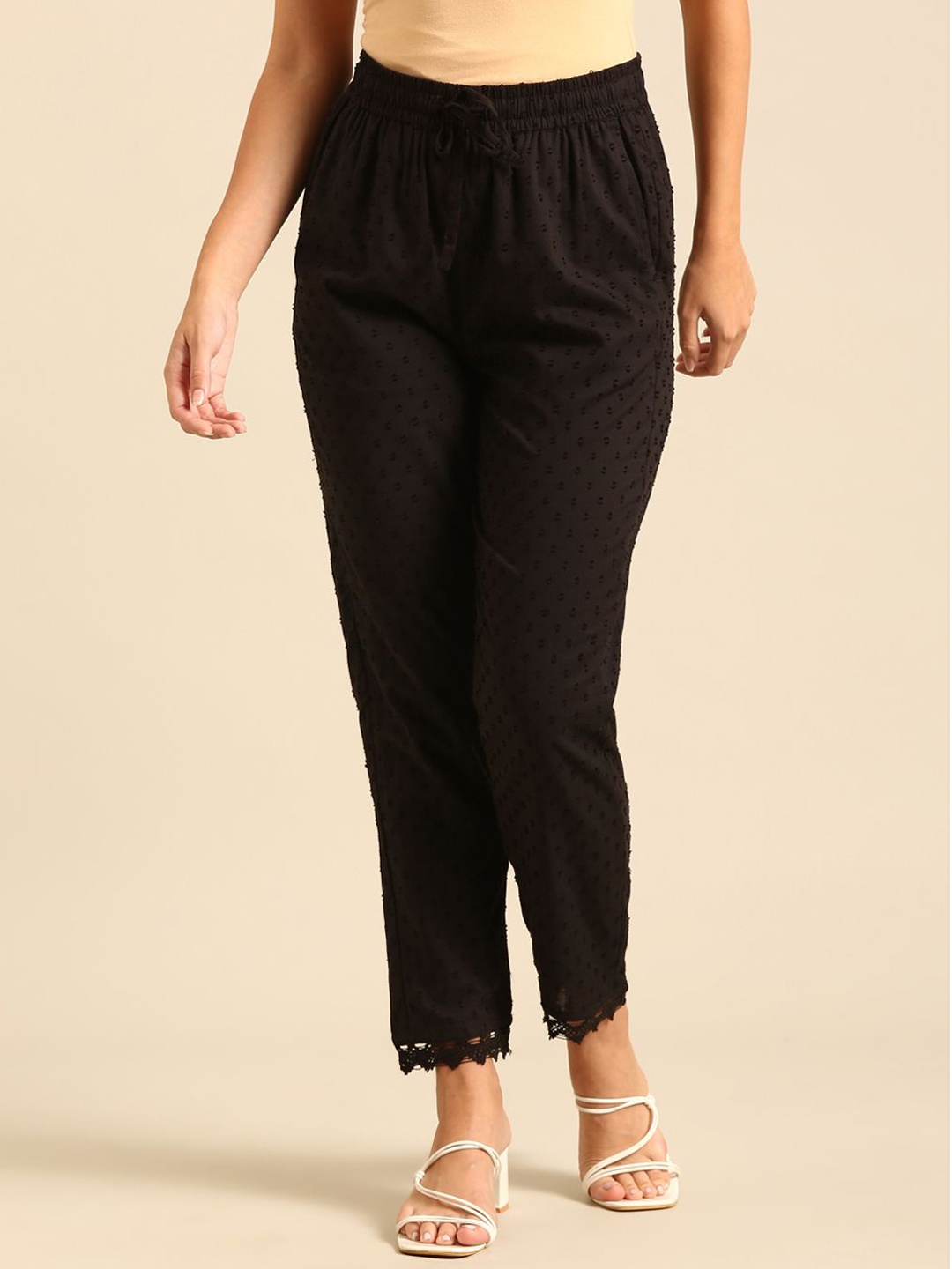 

De Moza Women Trousers, Black