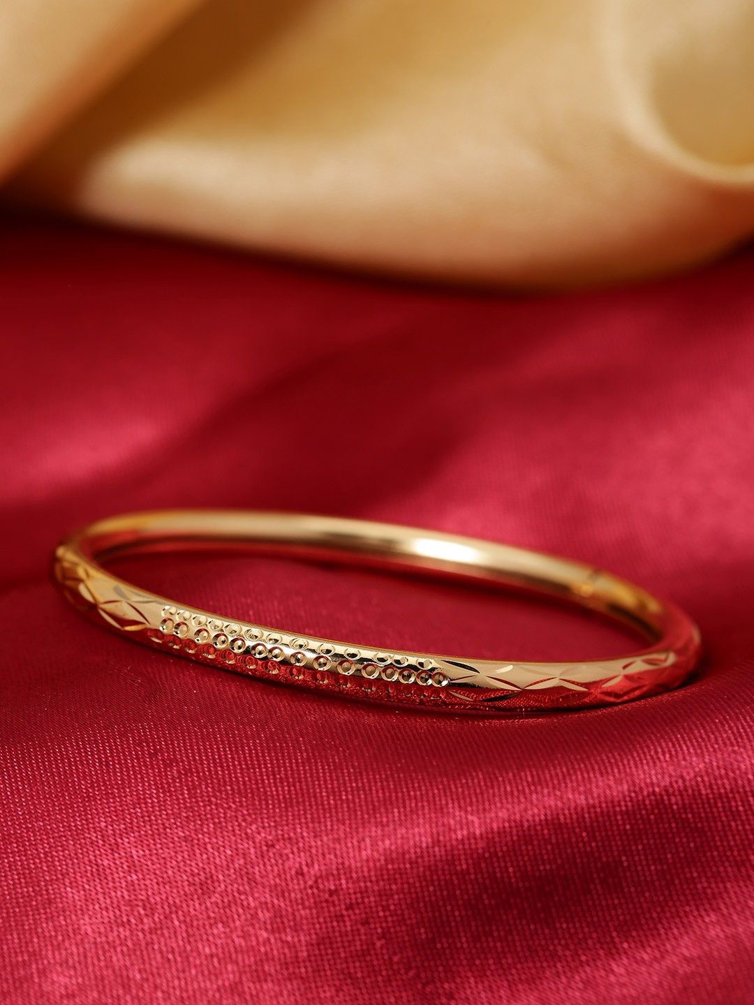 

Priyaasi Gold-Plated Brass American Diamond Kada Bracelet