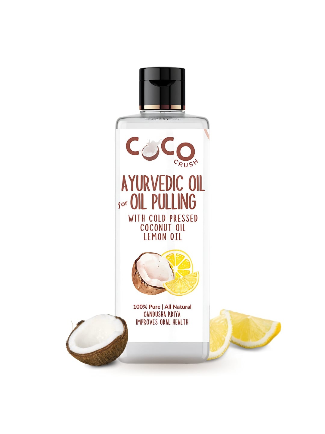 

Coco Crush Cold Pressed Coconut & Lemon Oil For Pulling -50ml, Transparent