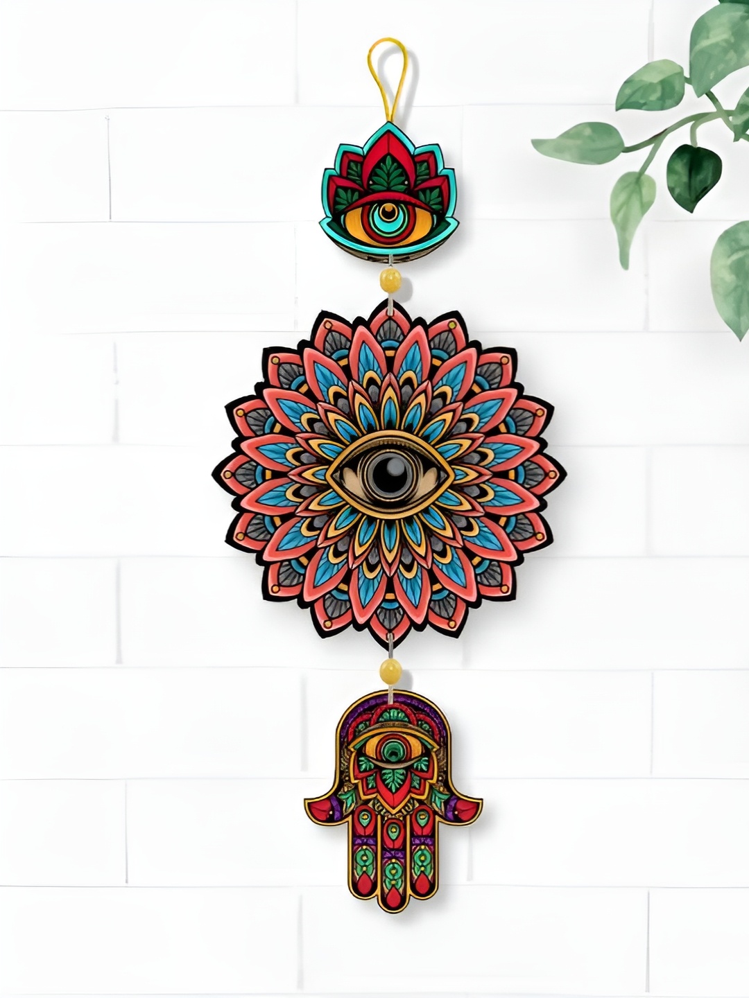 

Nupur Studios Pink & Blue Floral Printed Hanging Wall Decor