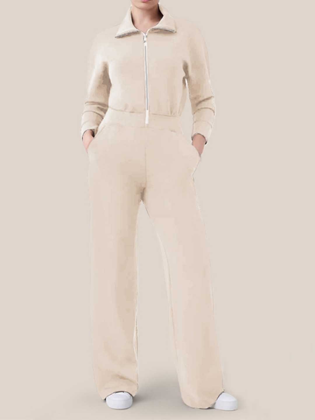 

KPOP Self Design Sweatshirt & Trousers, Cream