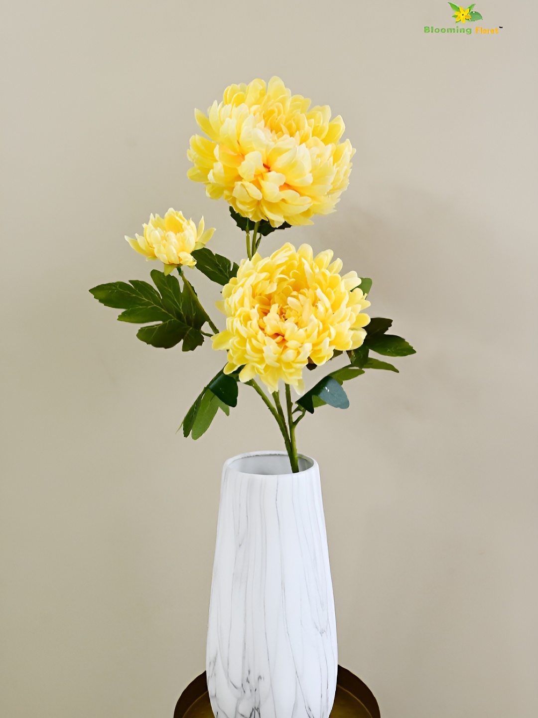 

Blooming Floret Yellow & Green Peony Artificial Flower