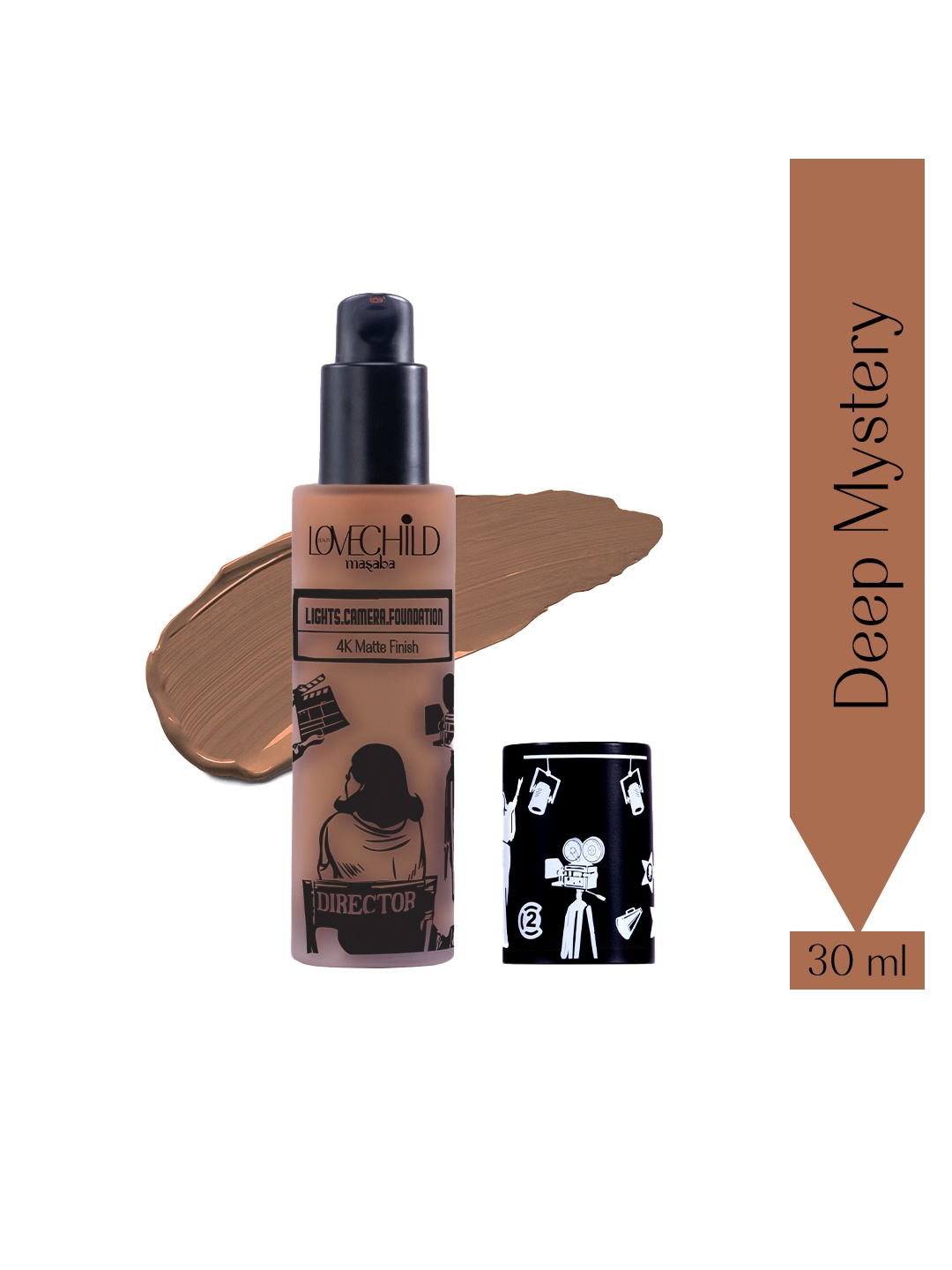 

Lovechild Masaba Lights Camera 4K Matte Finish Liquid Foundation 30 ml - Deep Mystery 17, Brown