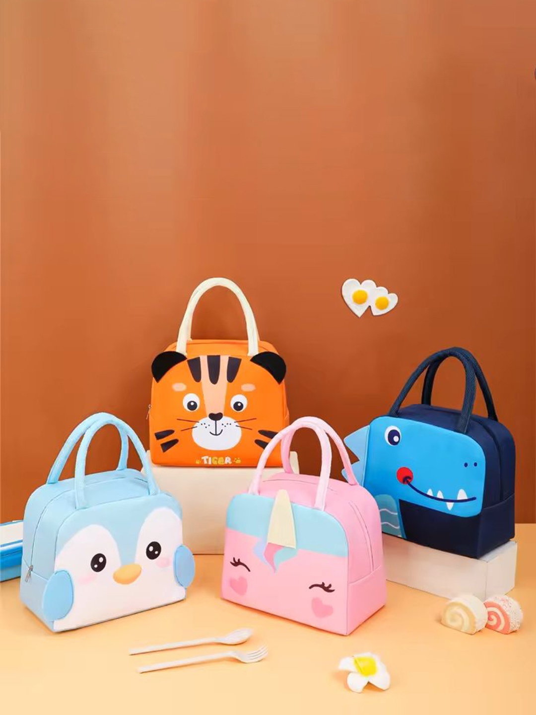 

Instabuyz Other Prints Insulated Lunch bags Travel Accessory, Orange