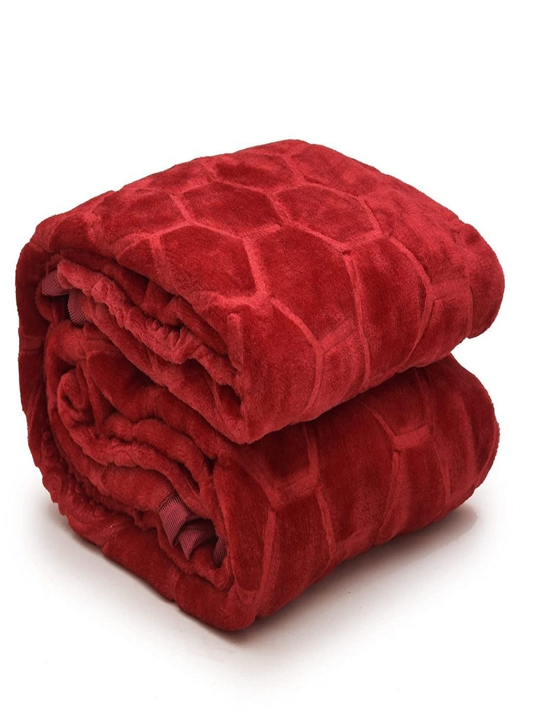 

CHICERY Red Geometric Heavy Winter Single Bed Blanket