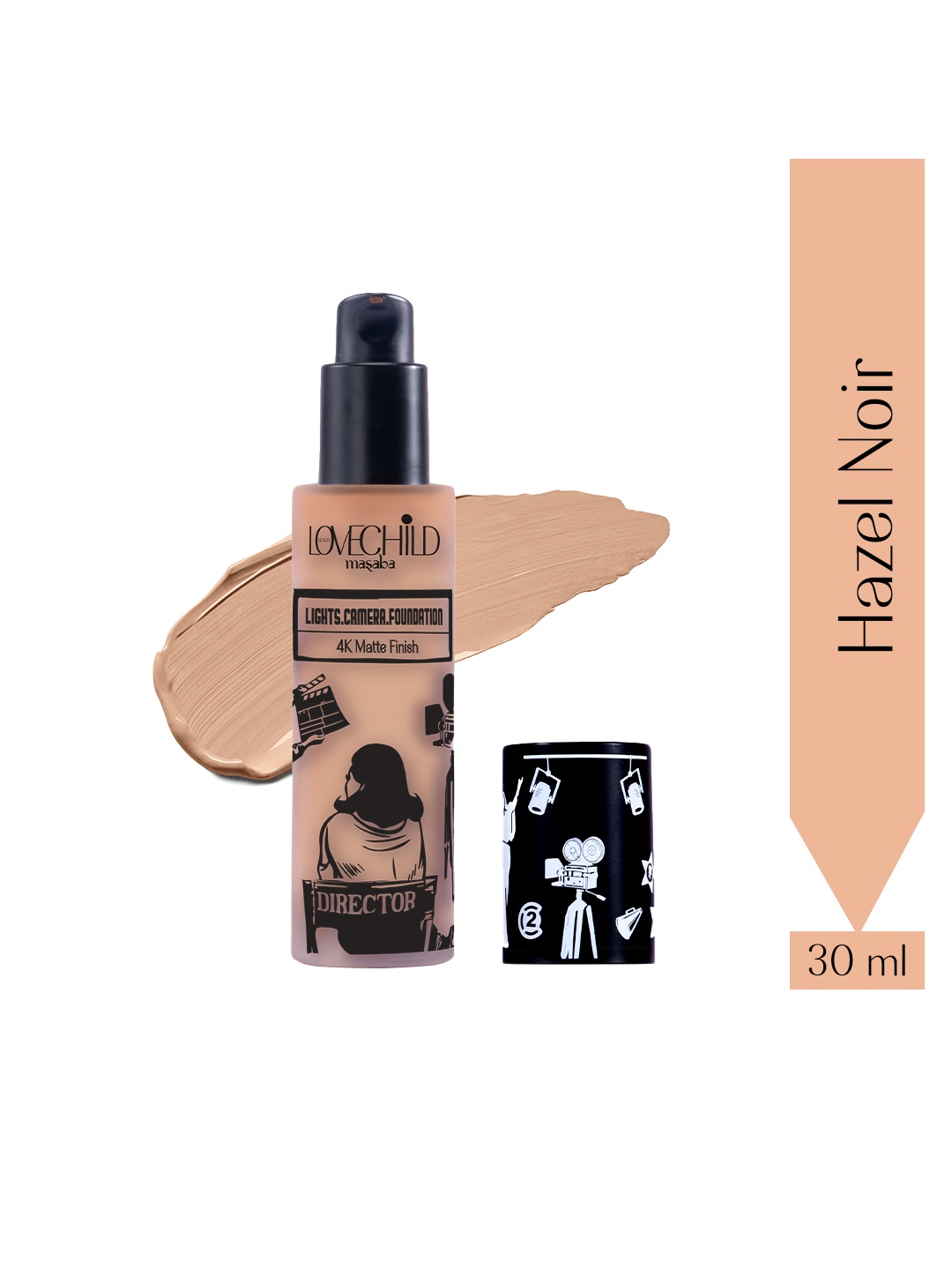 

Lovechild Masaba Lights Camera 4K Matte Finish Liquid Foundation 30 ml - Hazel Noir 05, Brown