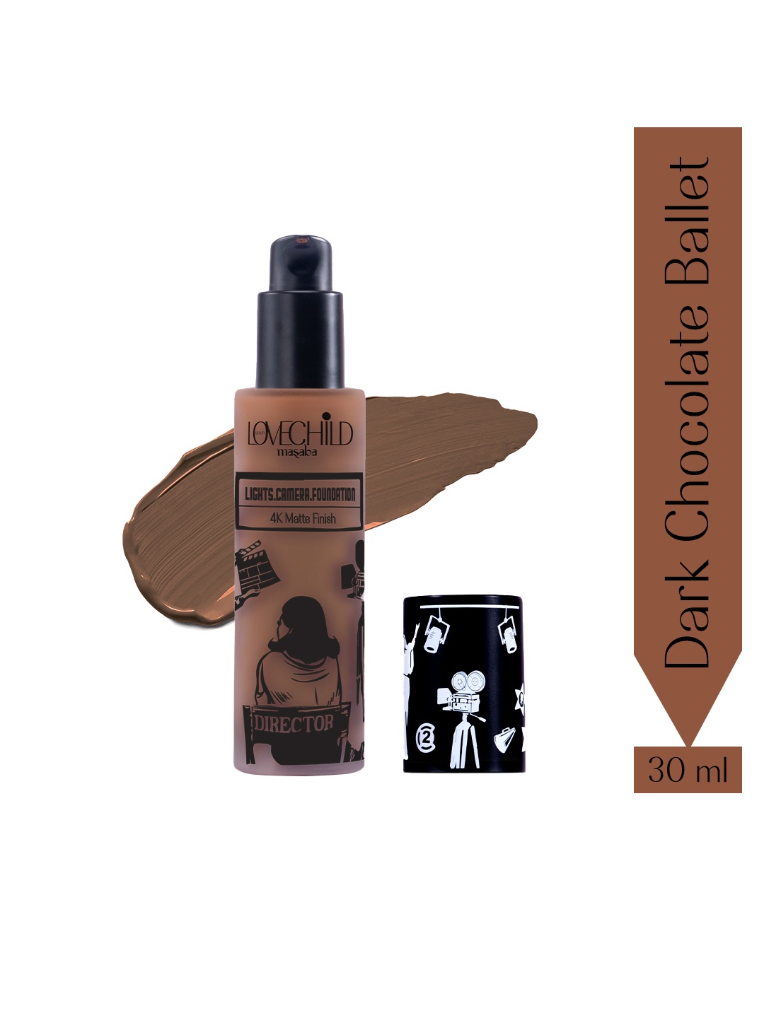 

Lovechild Masaba Lights Camera 4K Matte Finish Foundation 30 ml - Dark Chocolate Ballet 18, Brown