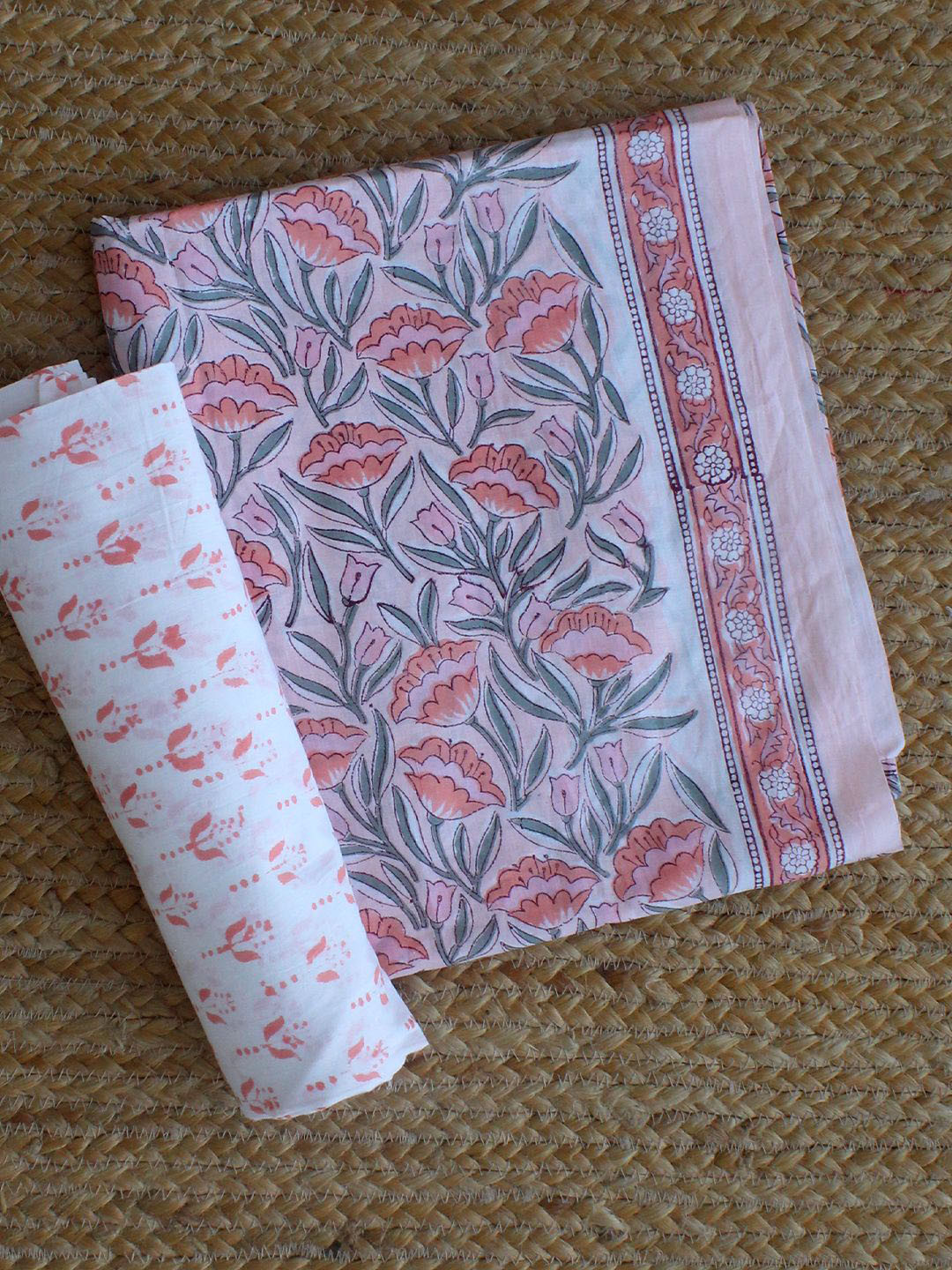 

Weaves of Tradition Ethnic Motifs Printed Pure Cotton Unstitched Dress Material, Pink
