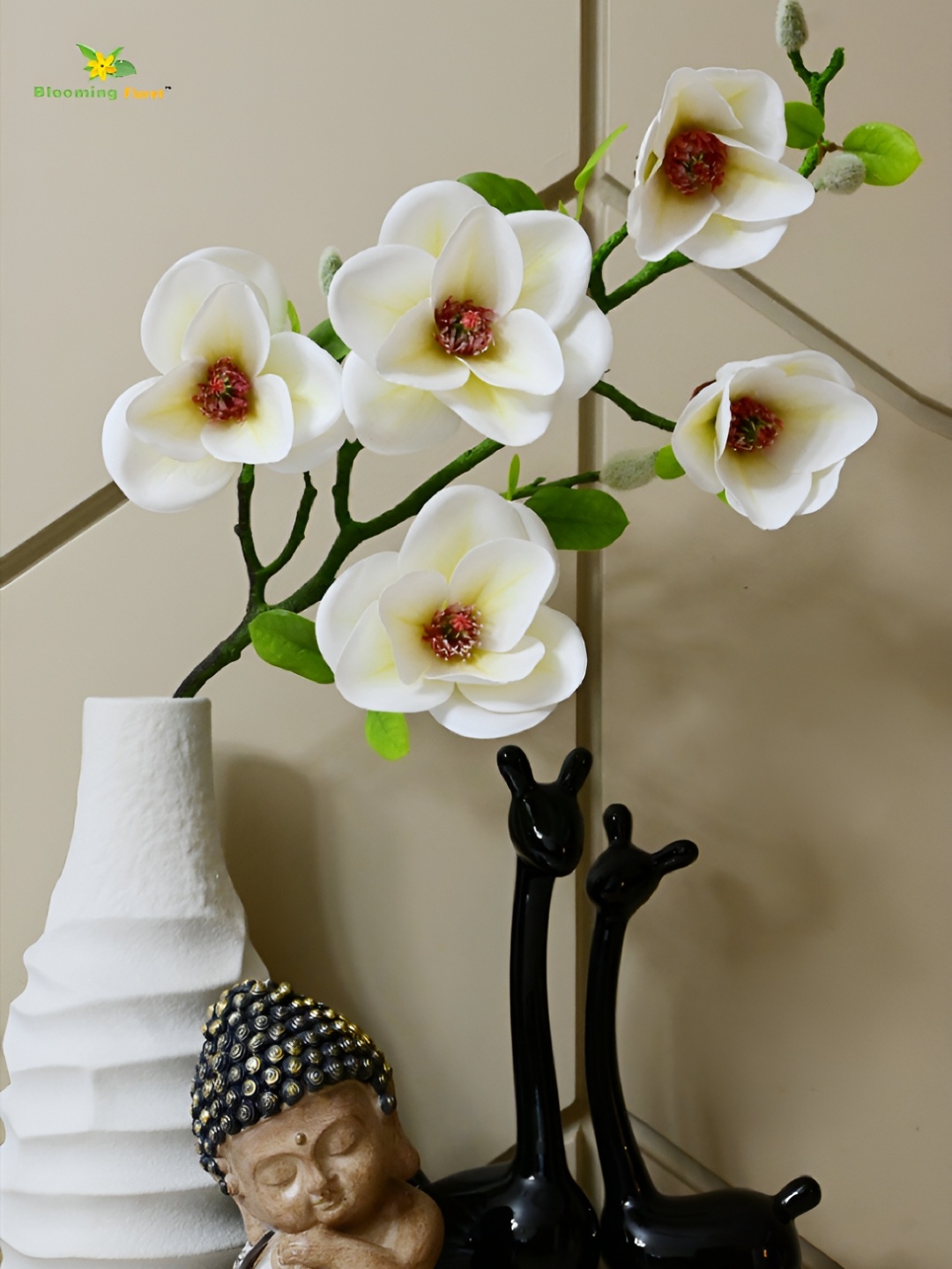 

Blooming Floret White & Green Magnolia Artificial Flower