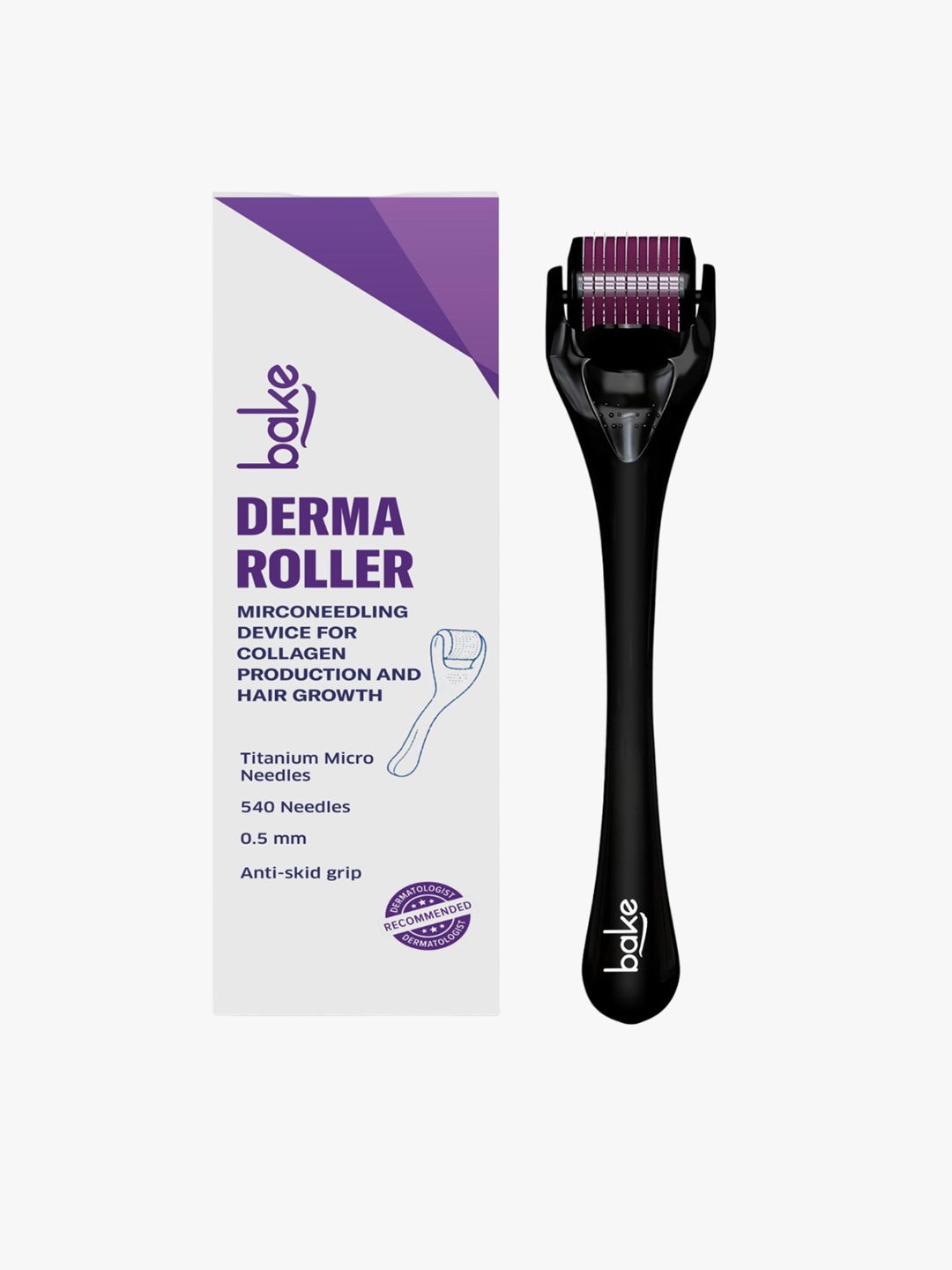 

BAKE Derma Roller Hair Regrowth Micro Needles Roller, Purple