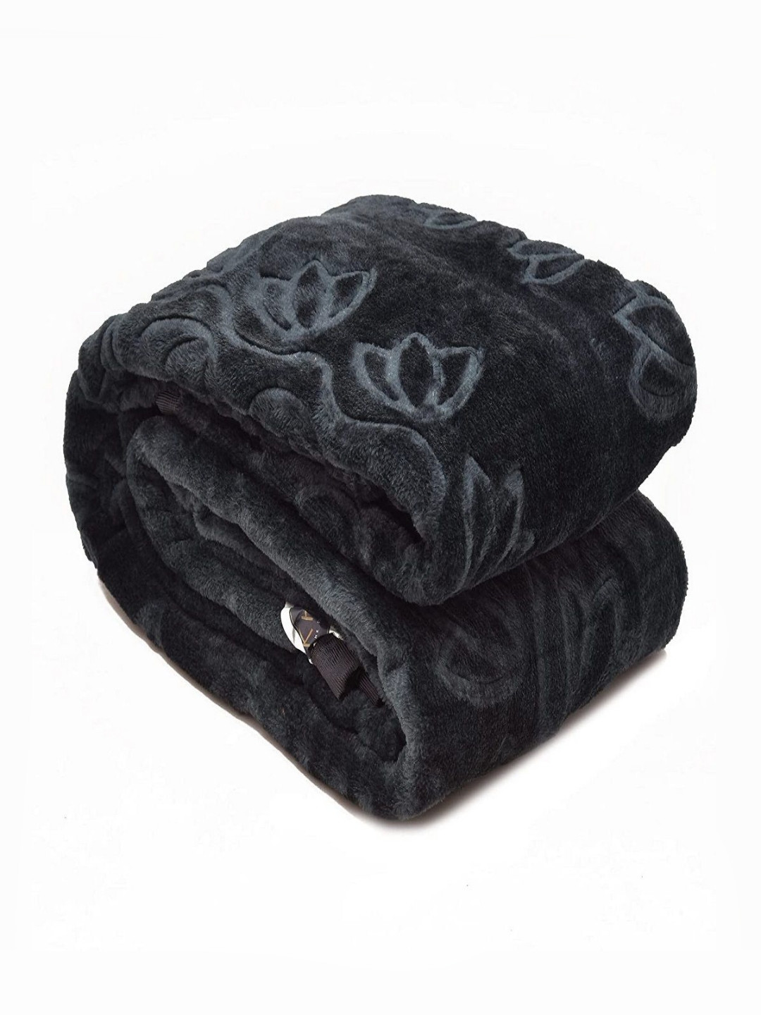 

CHICERY Grey Floral Printed Mink Heavy Winter Double Bed Blanket