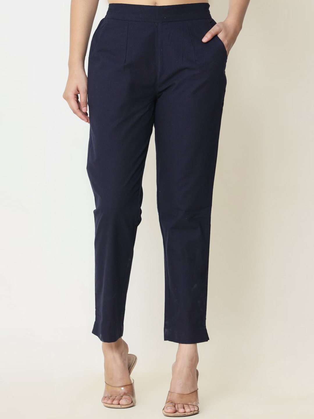 

Cloth Bites Women Mid-Rise Trousers, Blue