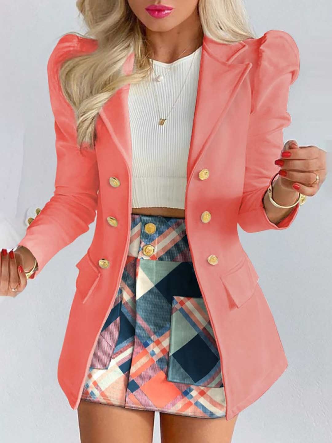 

KPOP Coat With Shorts Co-Ords, Pink