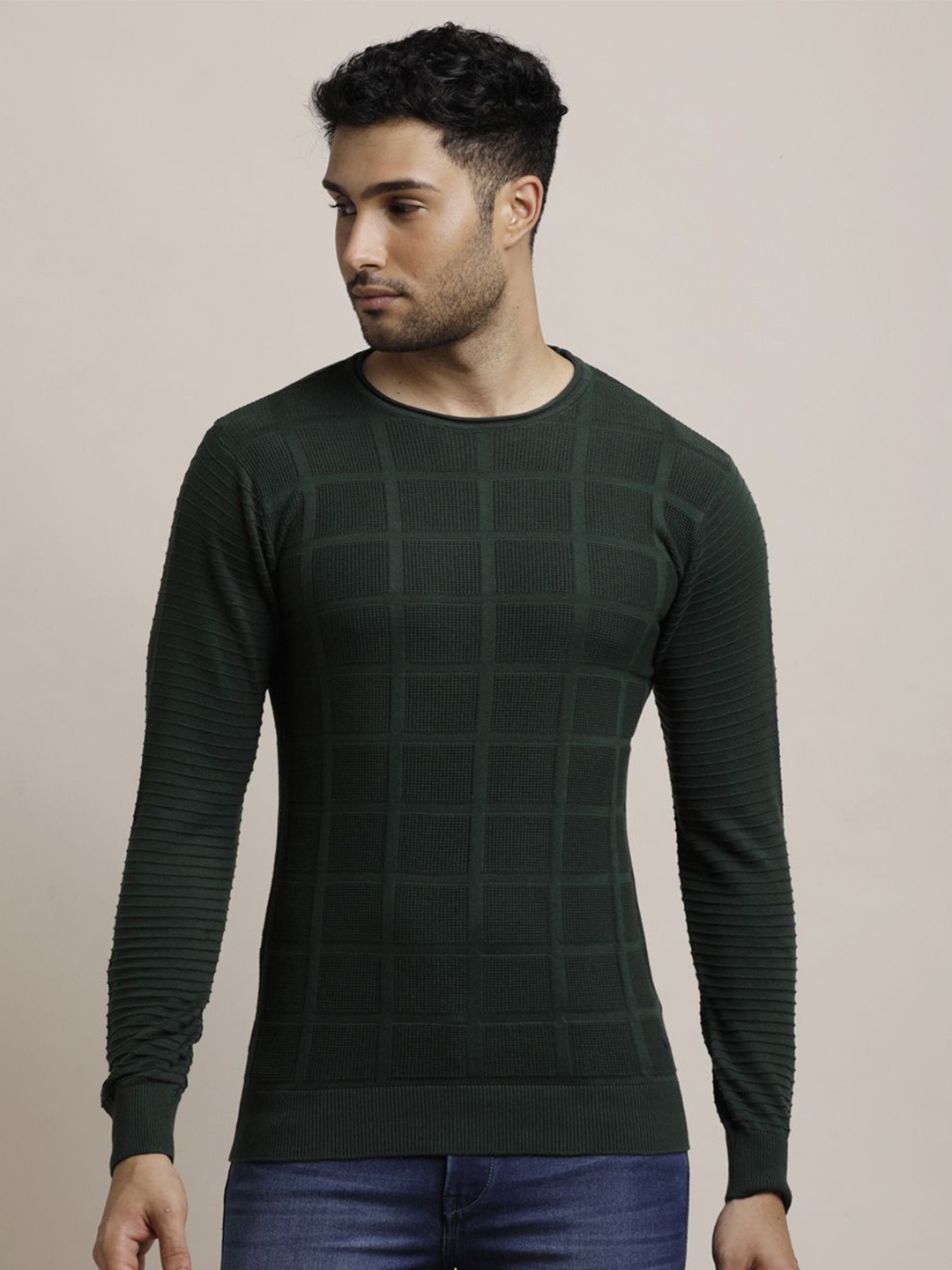 

Turtle Men Cable Knit Cotton Pullover, Green