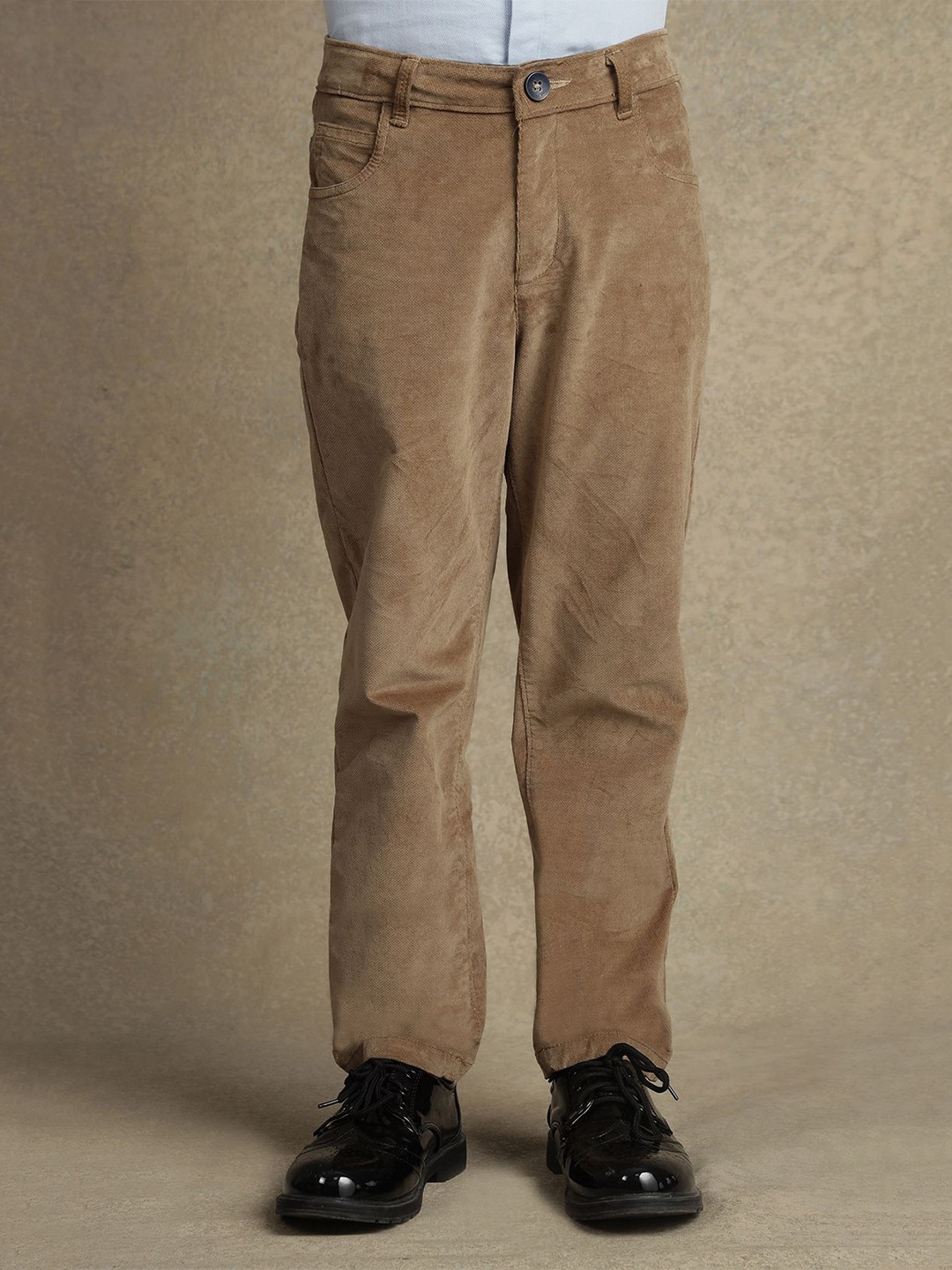 

One Friday Boys Smart Regular Fit Cotton Chinos Trousers, Bronze