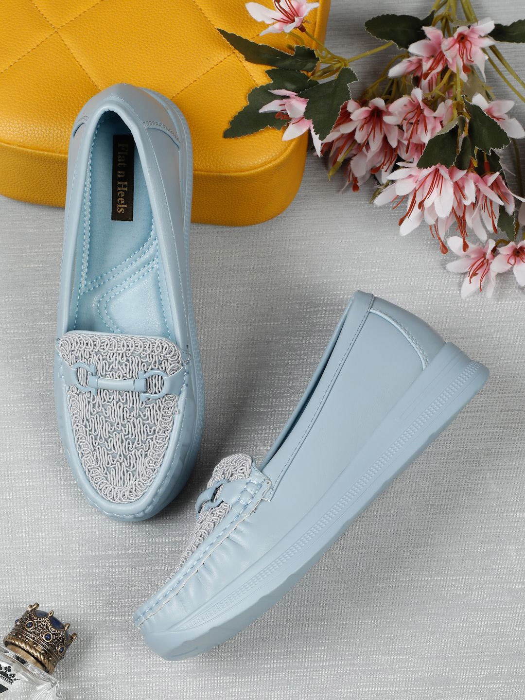 

Flat n Heels Solid Women Slip-On Loafers, Blue