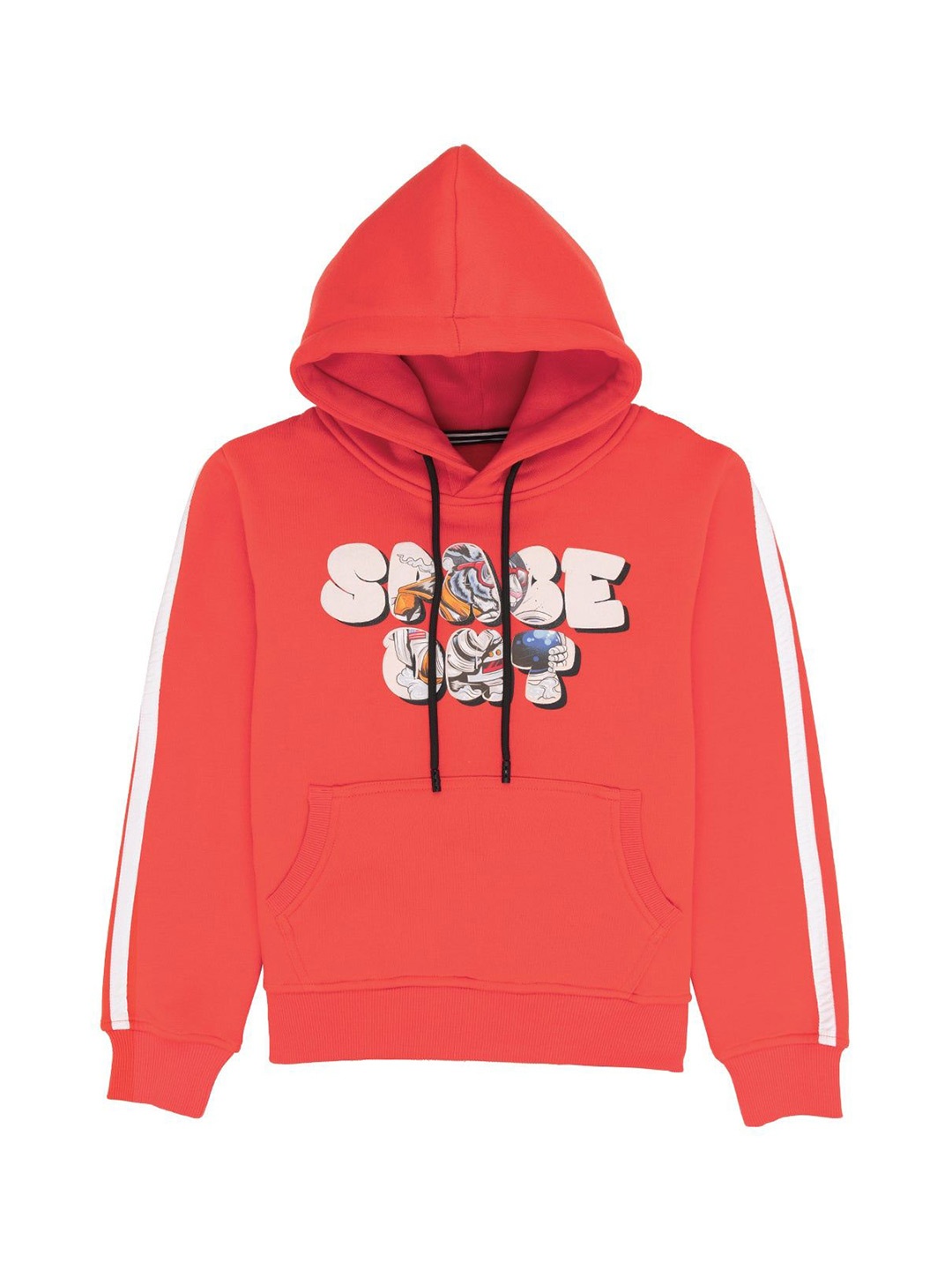 

Status Quo Boys Graphic Printed Hood Cotton Pullover Sweatshirt, Coral