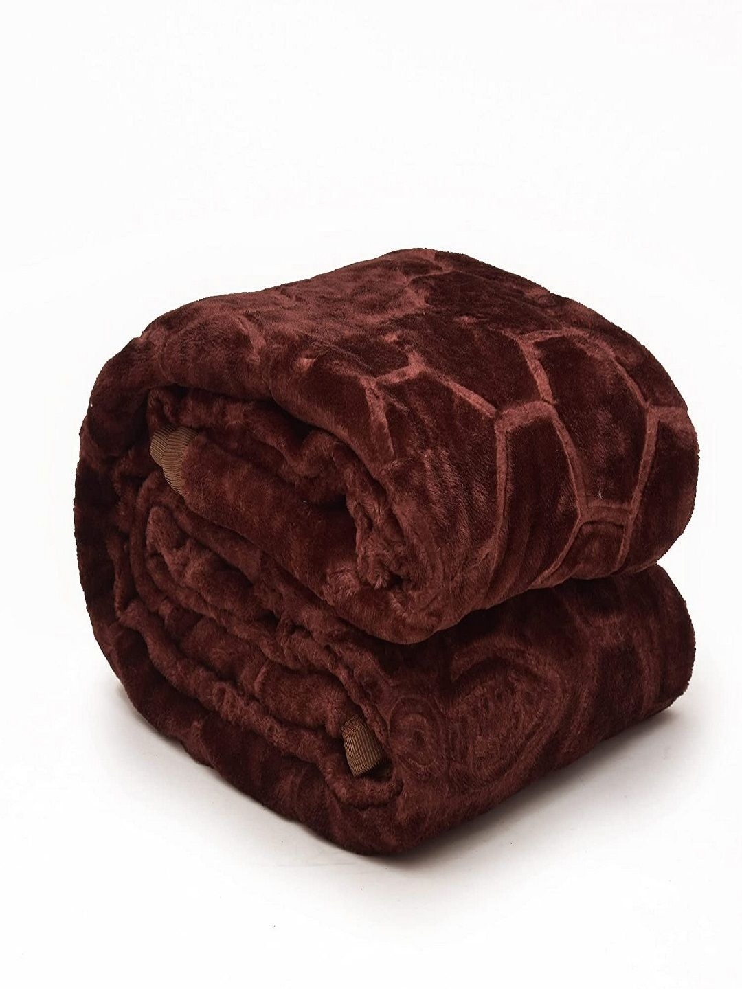 

CHICERY Brown Geometric Mink Heavy Winter 200 GSM Single Bed Blanket
