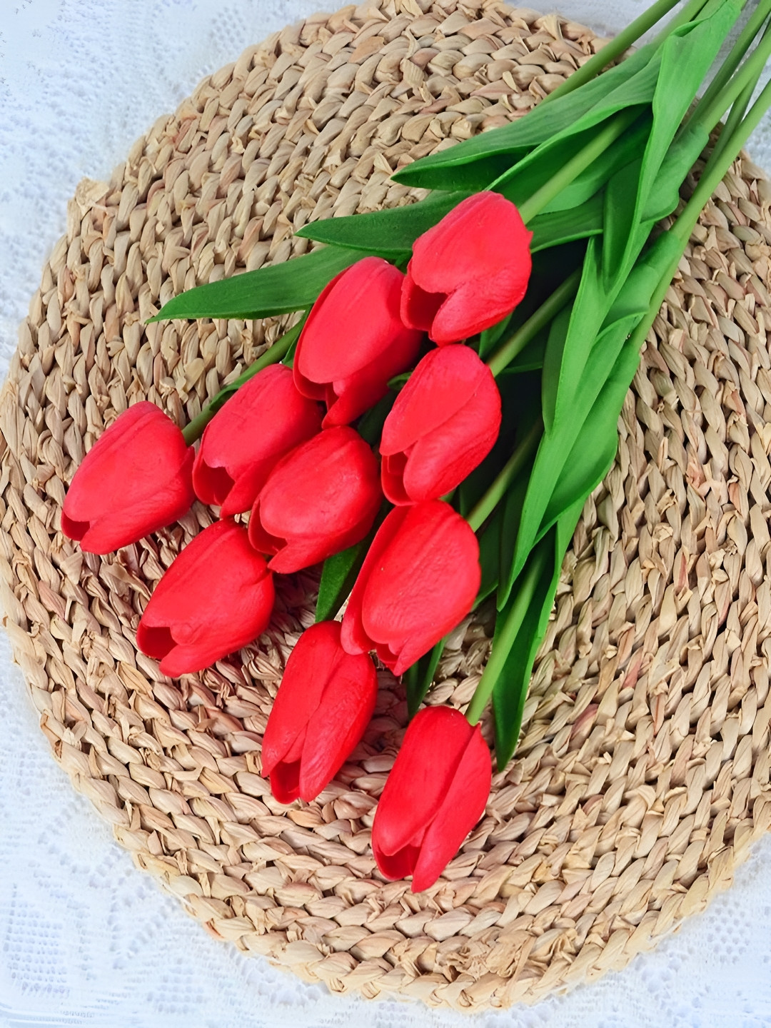

VRB DECOR Red Rubber Tulip Artificial Flower