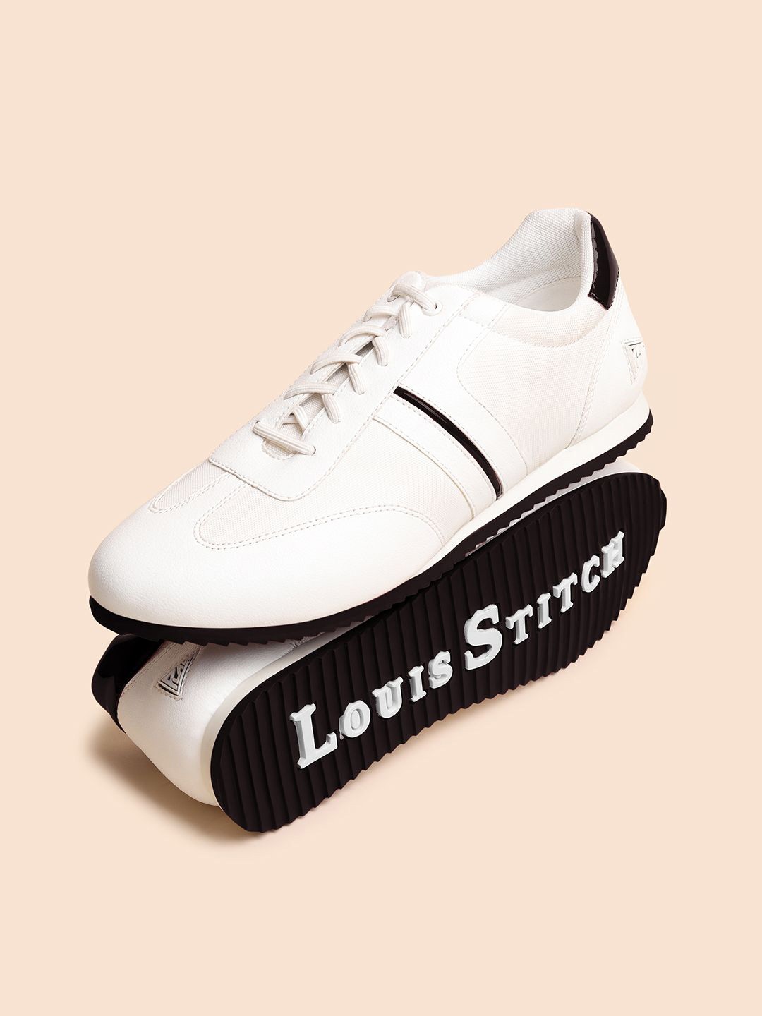 

LOUIS STITCH Men Leatherette Casual Cushioned Sneakers, White