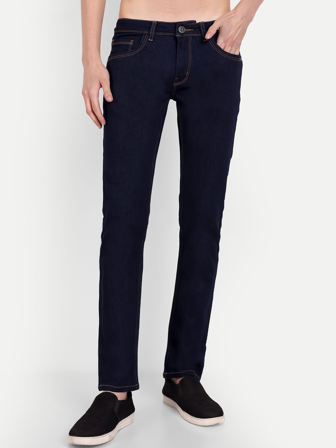 

MEGHZ Men Micheal Slim Fit Stretchable Jeans, Navy blue