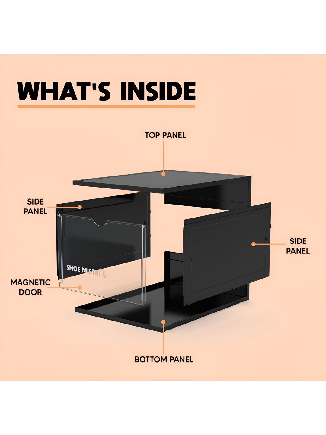 

Shoe Mistri Black Foldable Shoe Rack