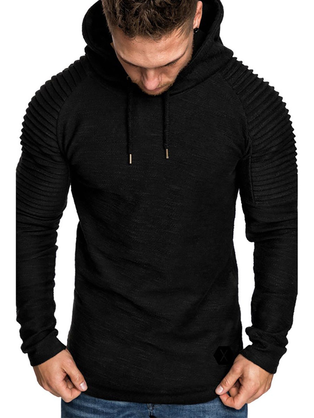 

StyleCast x Revolte Men Solid Hood Cotton Pullover Sweatshirt, Black