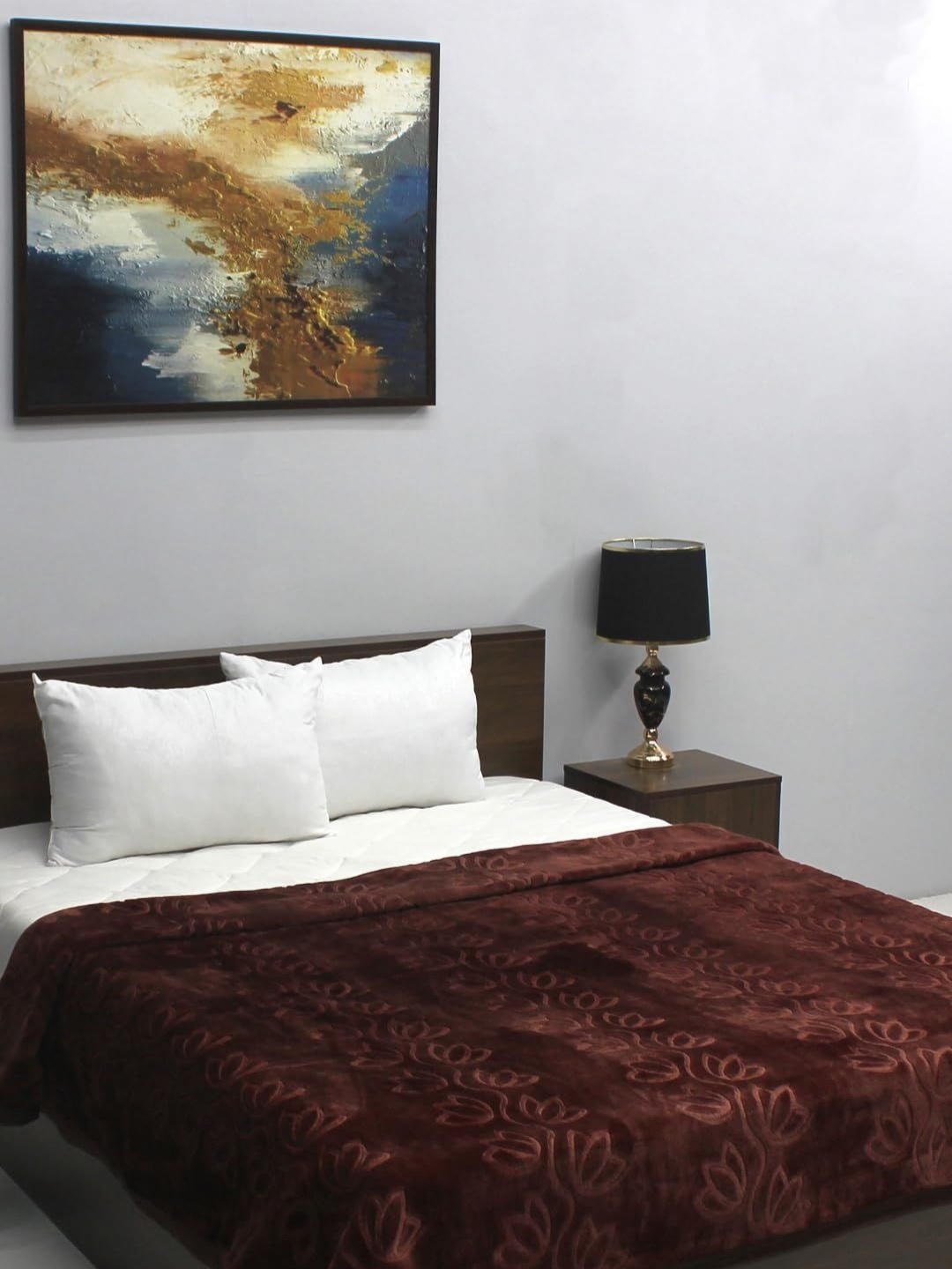 

CHICERY Brown Floral Mink Heavy Winter 200 GSM Single Bed Blanket
