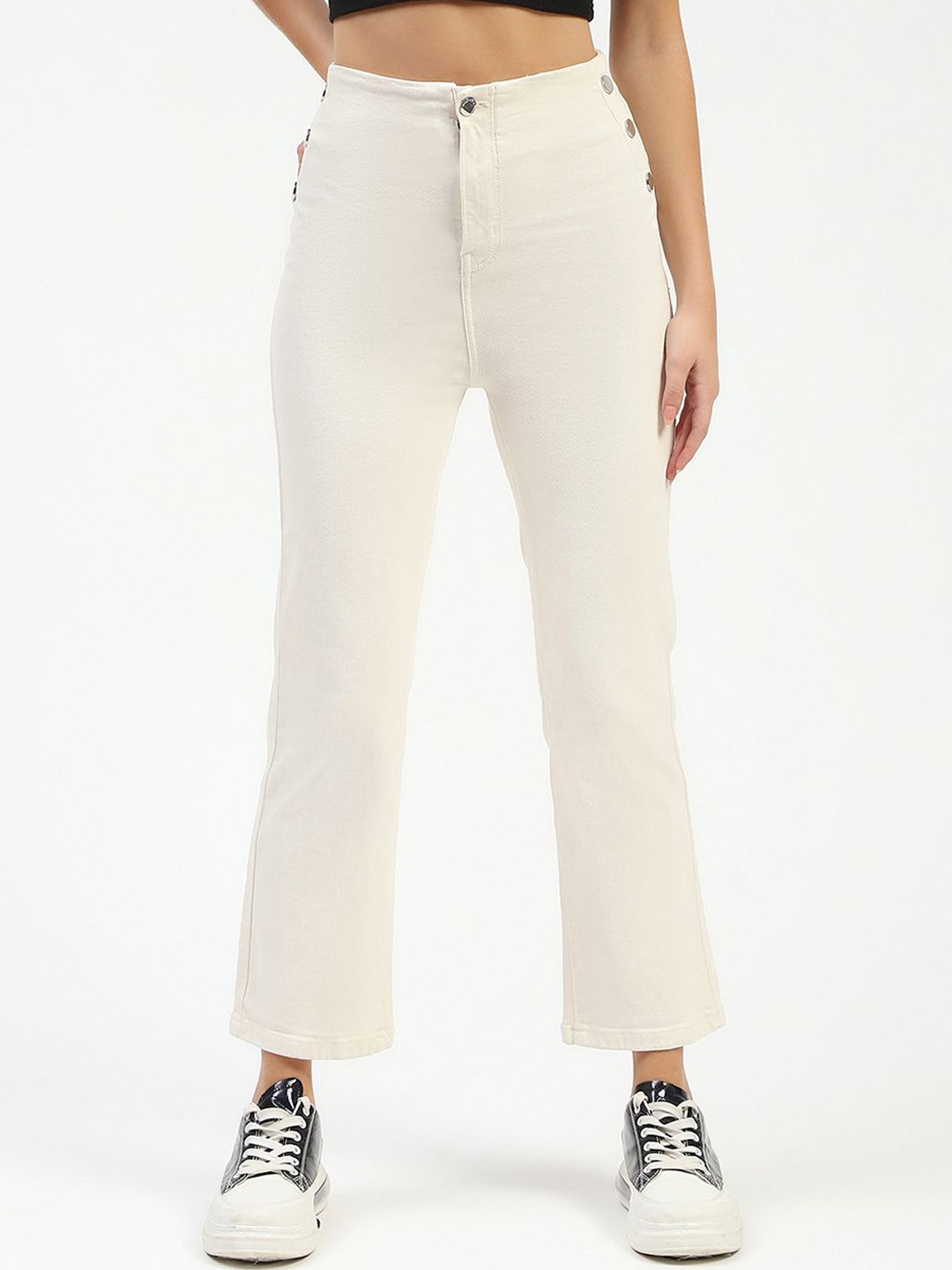 

Madame Women Straight Fit Jeans, Off white