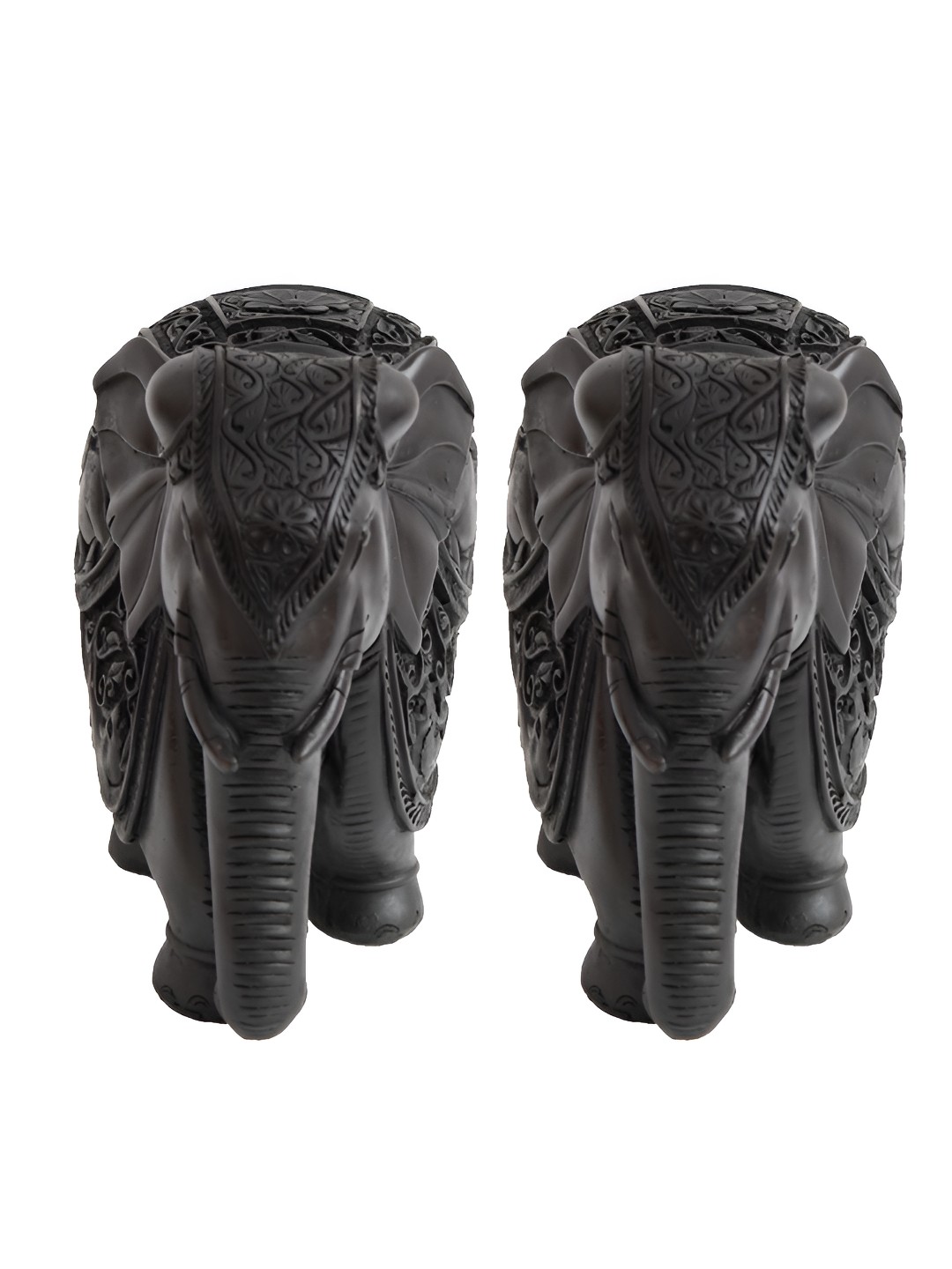 

SHREE KALA HOME DECOR Brown 2 Pieces Elephant Figurine Marble Showpiece