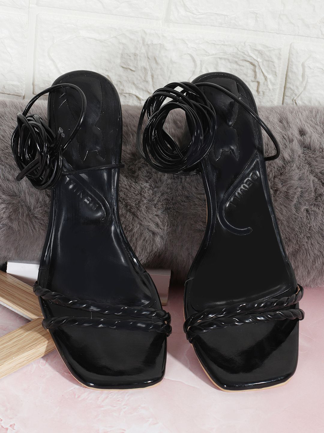 

Denill Women Solid Block Heel Sandals, Black