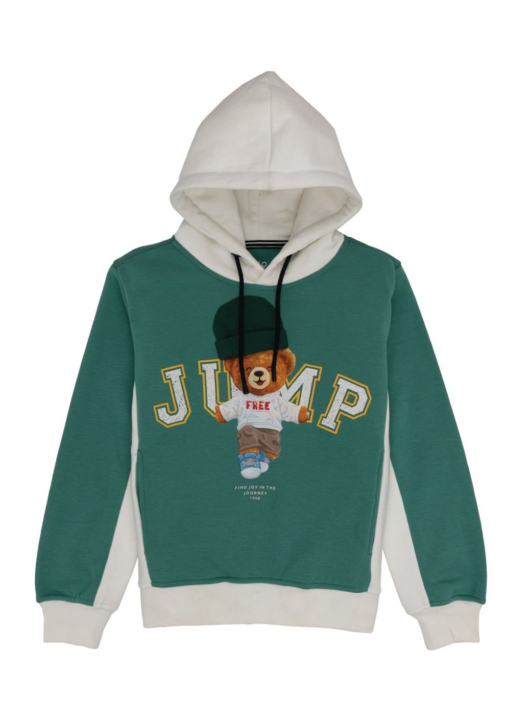 

Status Quo Boys Graphic Printed Hood Cotton Pullover Sweatshirt, Green