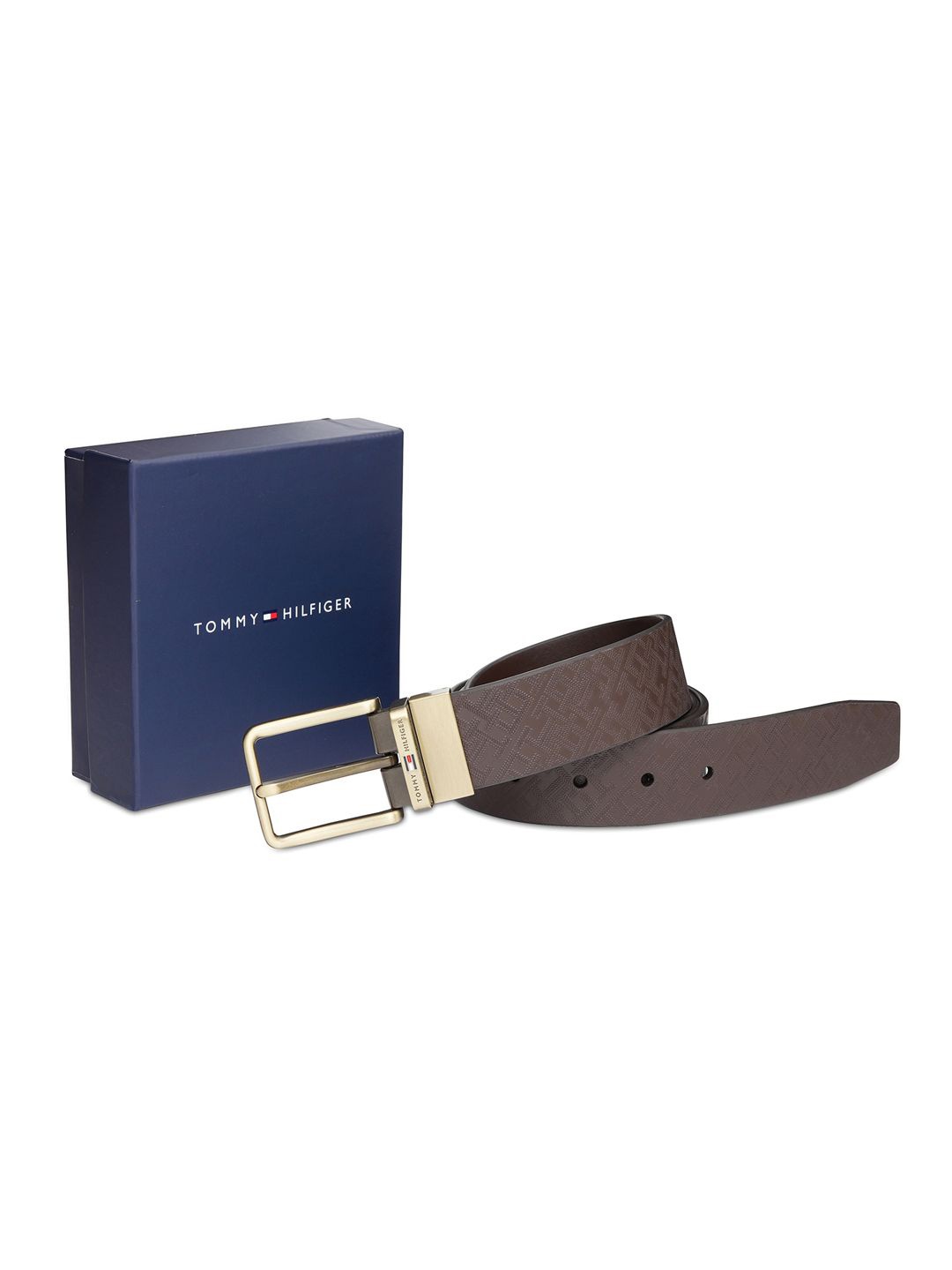 

Tommy Hilfiger Men Textured Leather Reversible Formal Belt, Brown