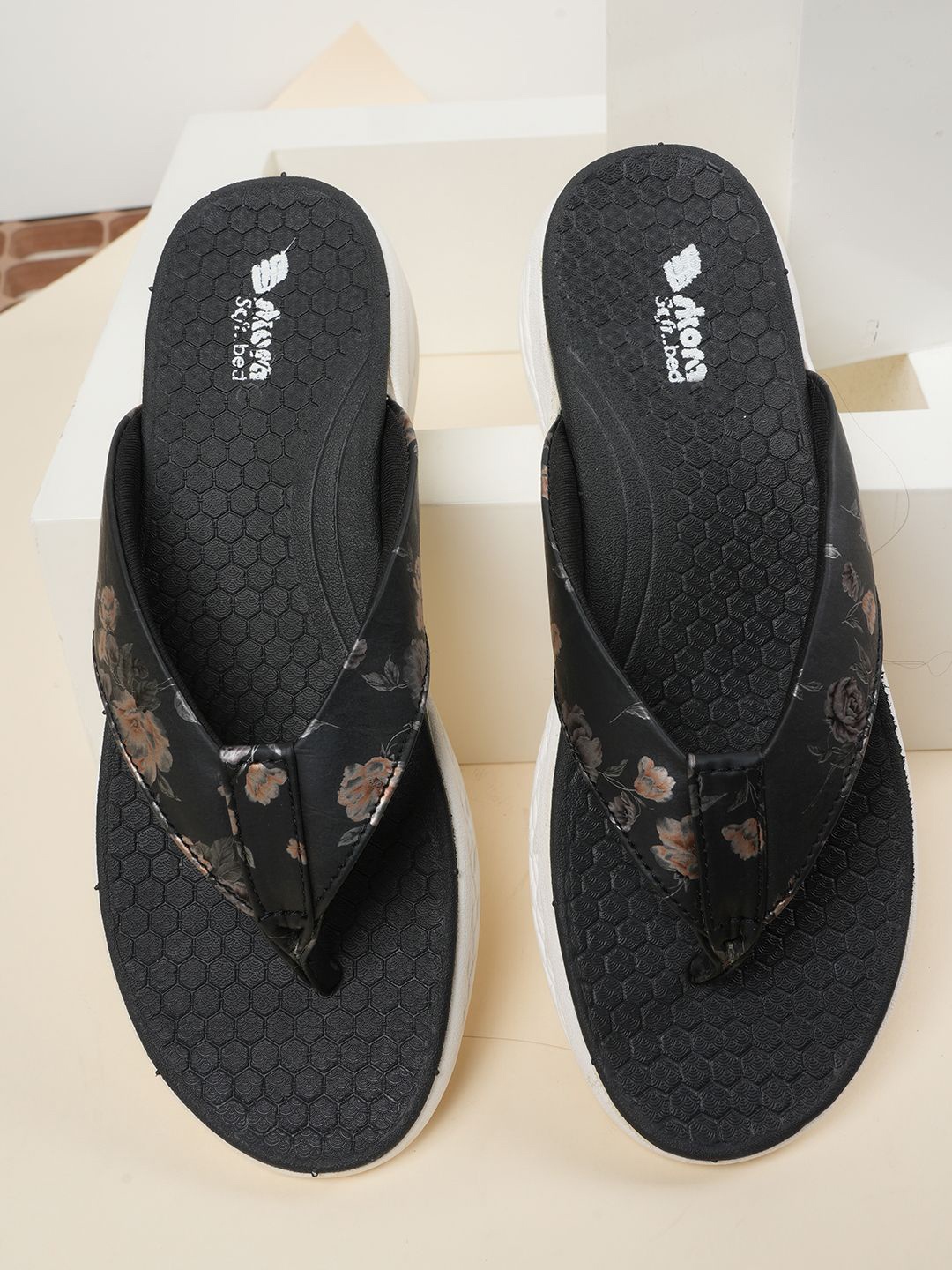 

SKORA Women PU T-Strap Flats, Black