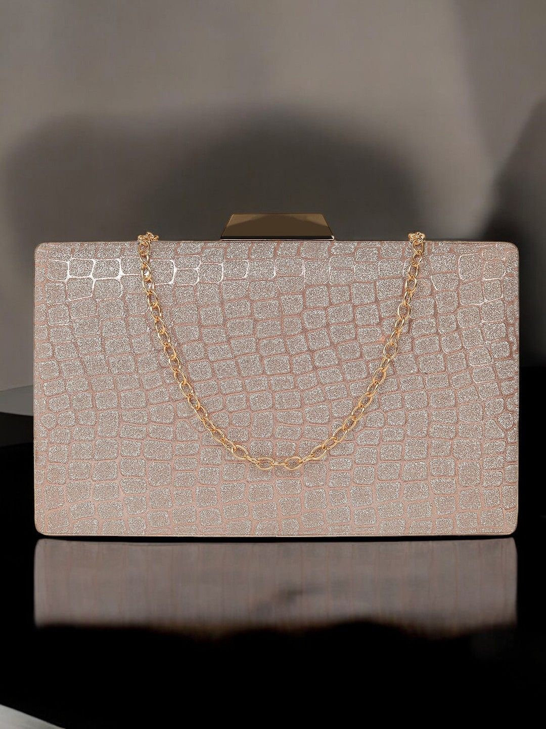 

CRUSSET Textured Box Clutch, Pink