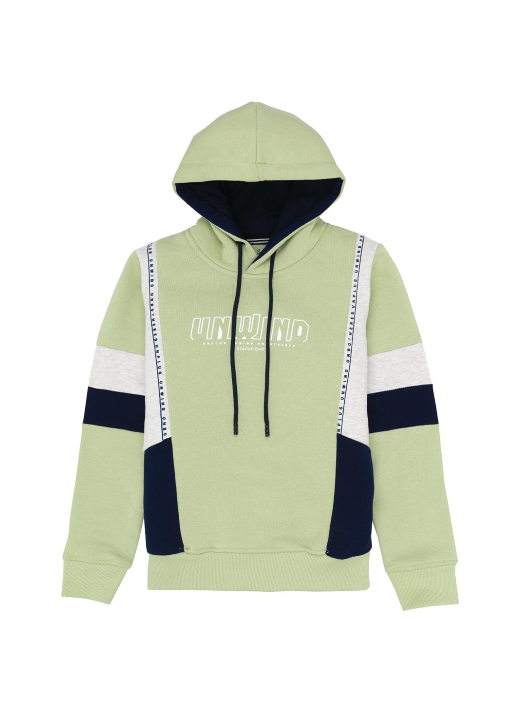 

Status Quo Boys Typography Printed Hood Cotton Pullover Sweatshirt, Green
