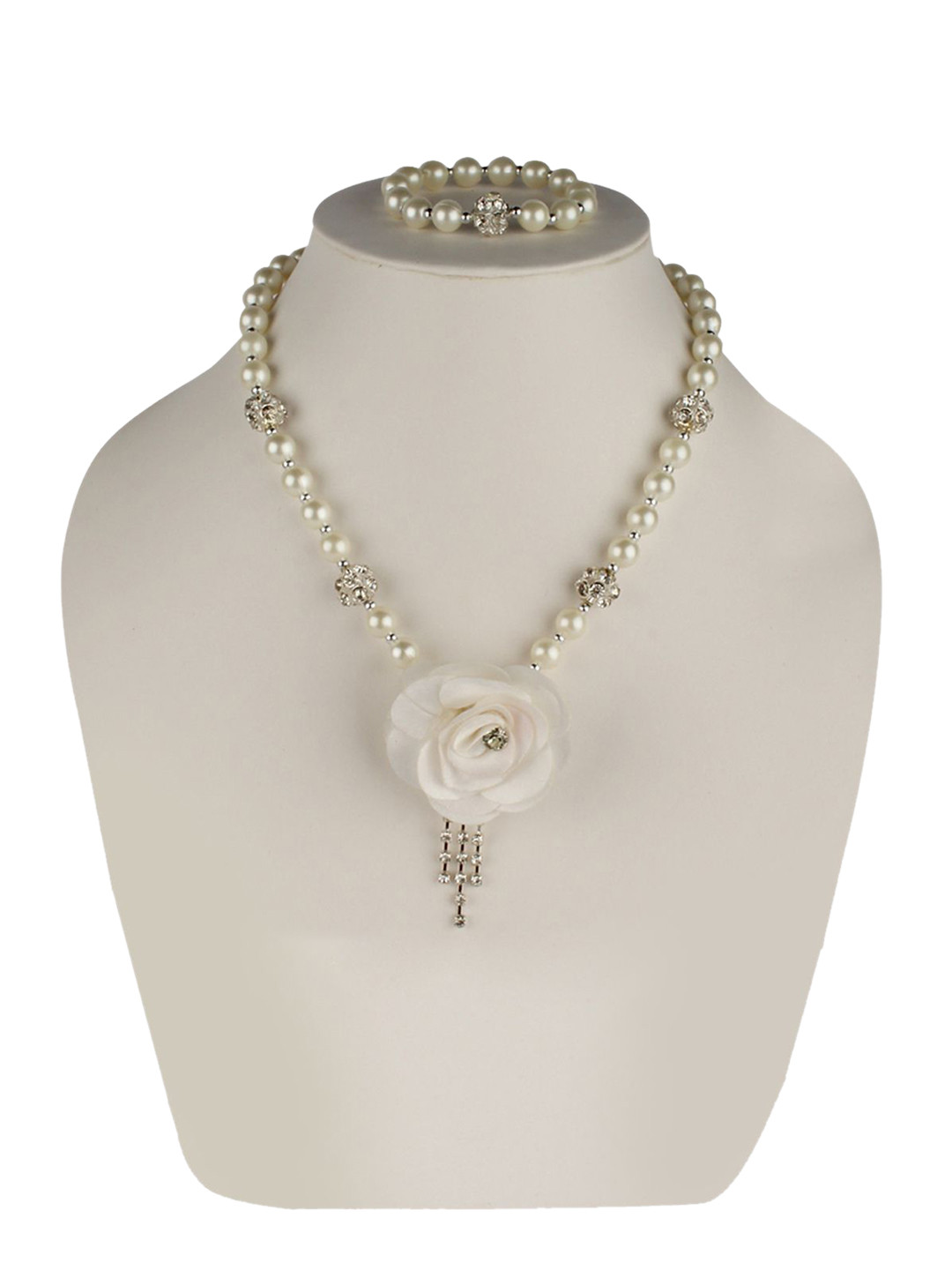 

Daizy Girls Flower Necklace & Bracelet Jewellery Set, White
