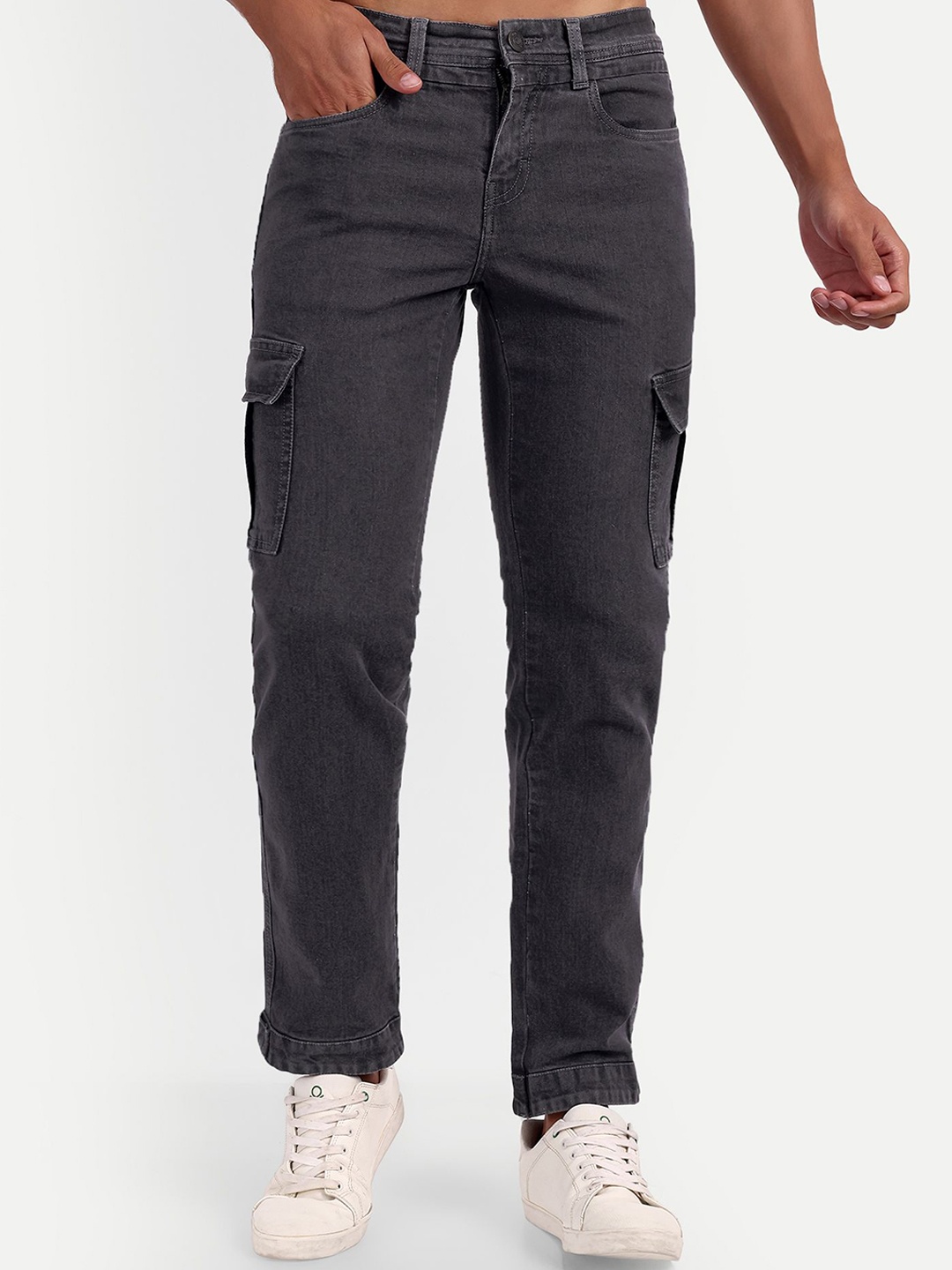 

MEGHZ Men Classic Stretchable Jogger Fit Jeans, Grey